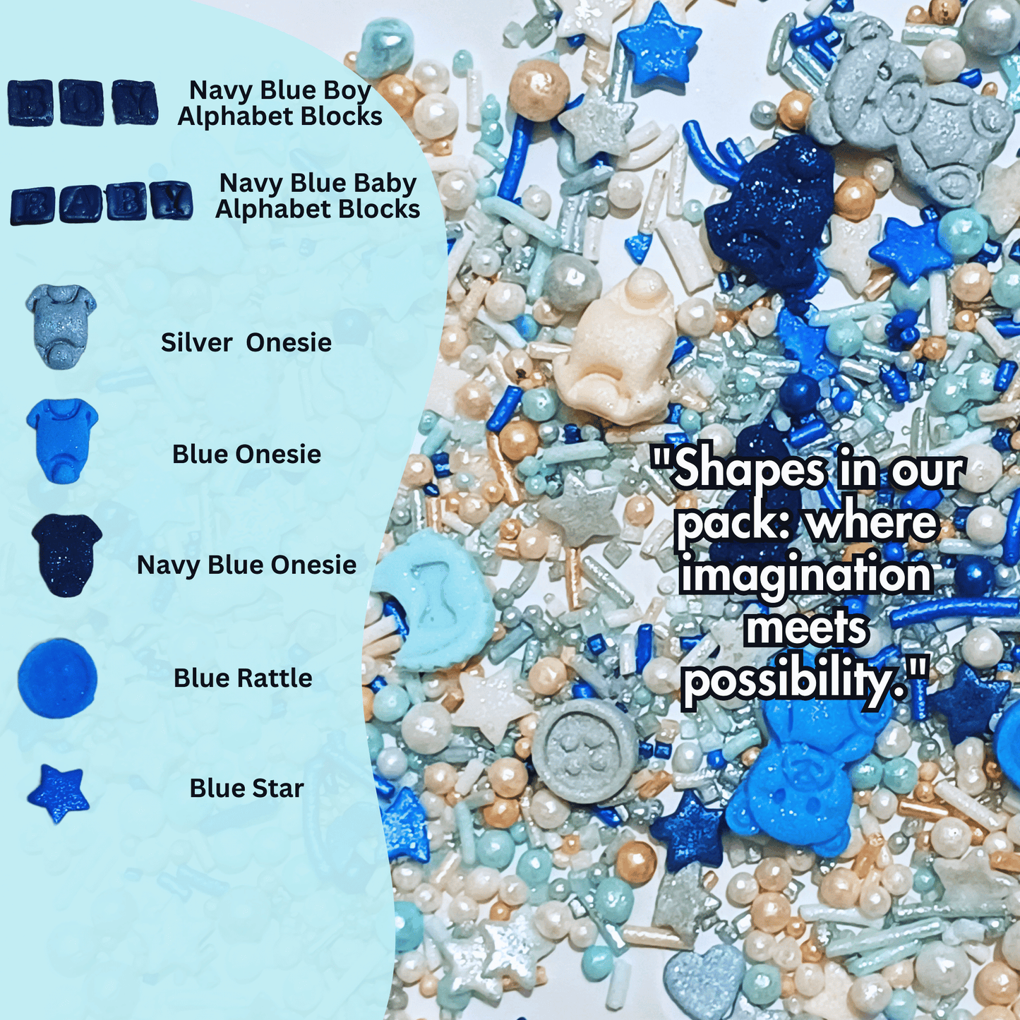 Confect Boys Baby Shower Sprinkles | Gender Reveal Sprinkles Pack Of 5 (BABY SHOWER -34)