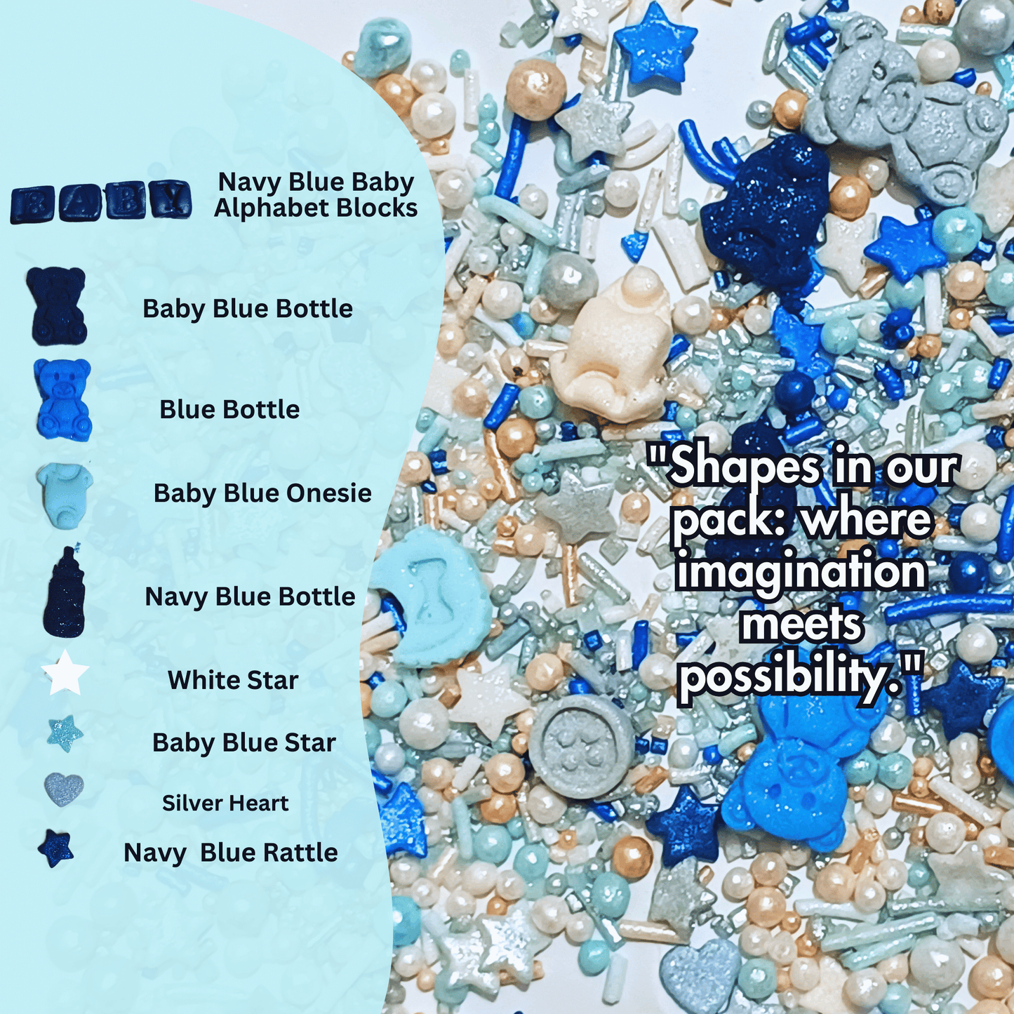 Confect Boys Baby Shower Sprinkles | Gender Reveal Sprinkles Pack of 5 (BABY SHOWER -31)