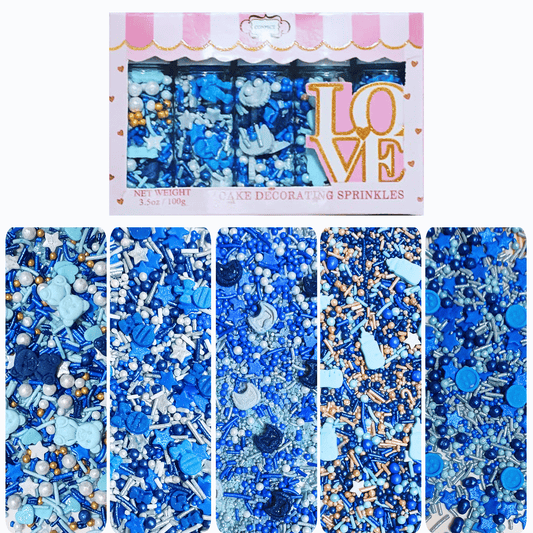Confect Boys Baby Shower Sprinkles | Edible Sprinkles Assorted Pack Of 5 (BABY SHOWER -30)