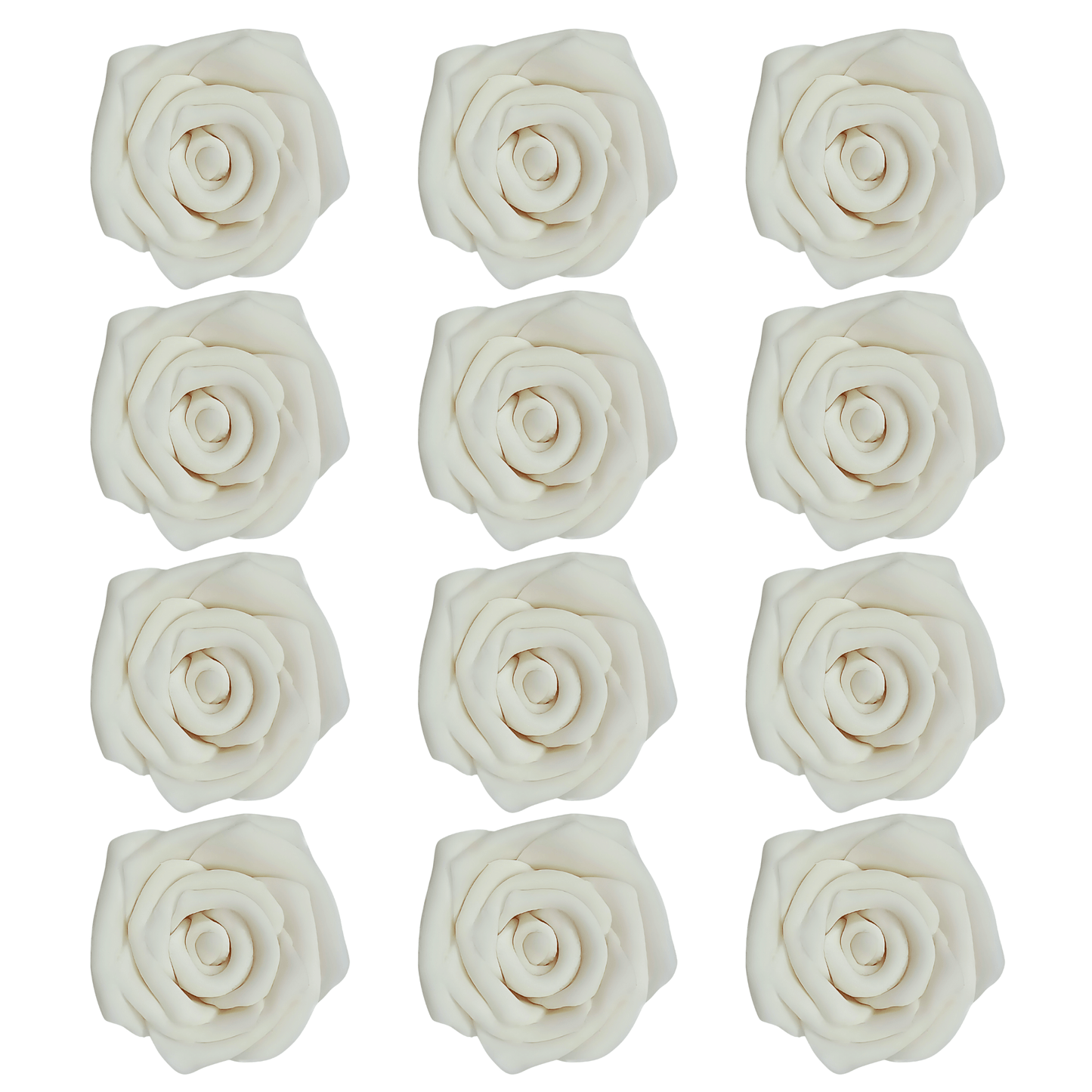 Confect Sugar Roses Topper | Sugar Roses for cake decorations | Venison White Princess Roses - Pack of 12