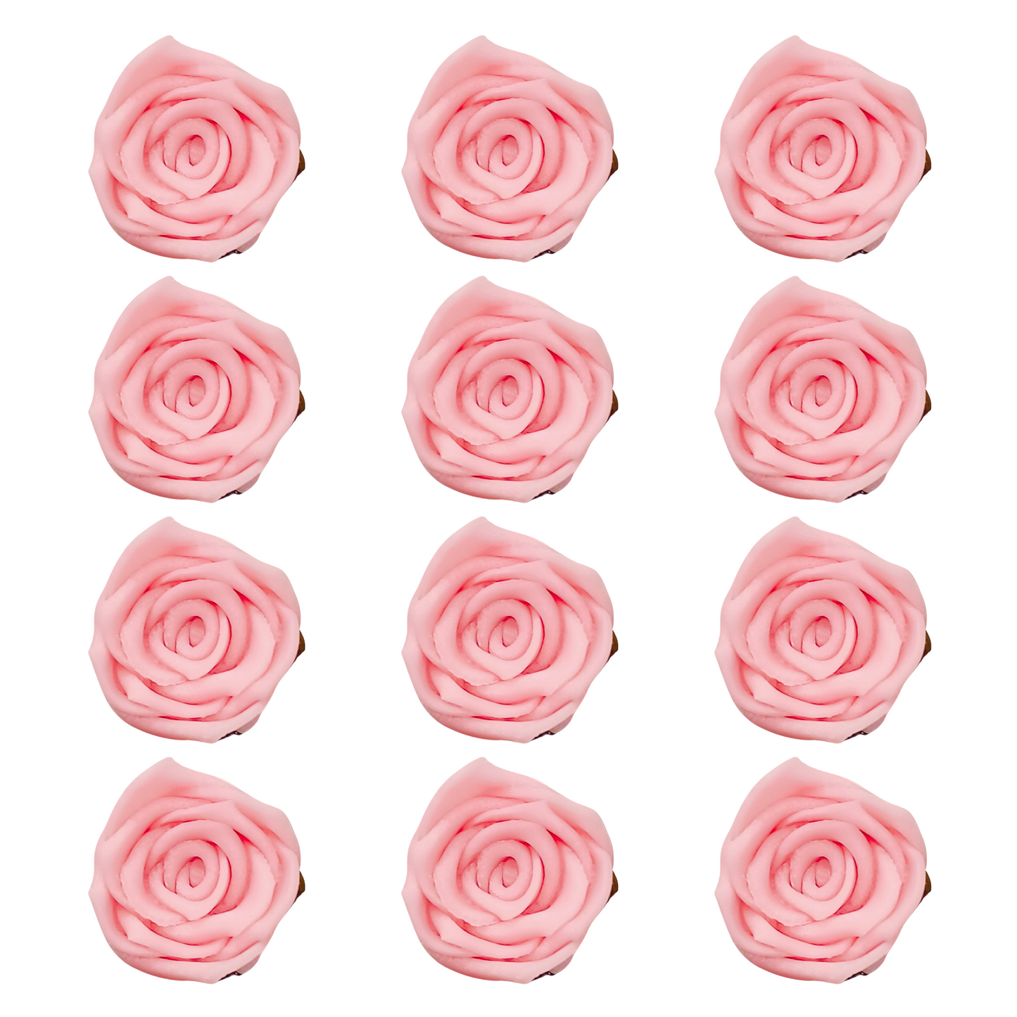 Confect Sugar Roses Topper | Sugar Roses for cake decorations | Edible Blush Pink Rose- Pack of 12