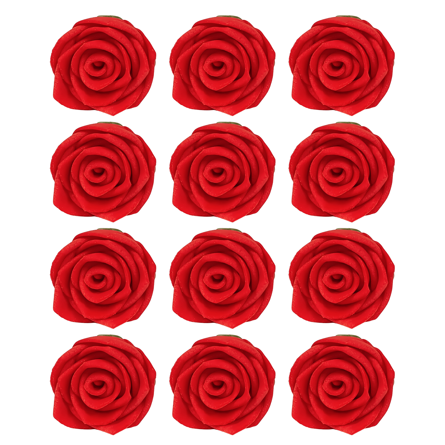 Confect Sugar Roses Topper | Sugar Roses for cake decorations | Red Edible Roses - Pack of 12