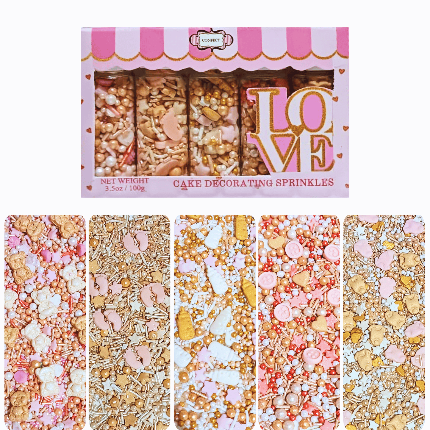 Confect Girls Baby Shower Sprinkles Pack of 5 (BABY SHOWER -13)