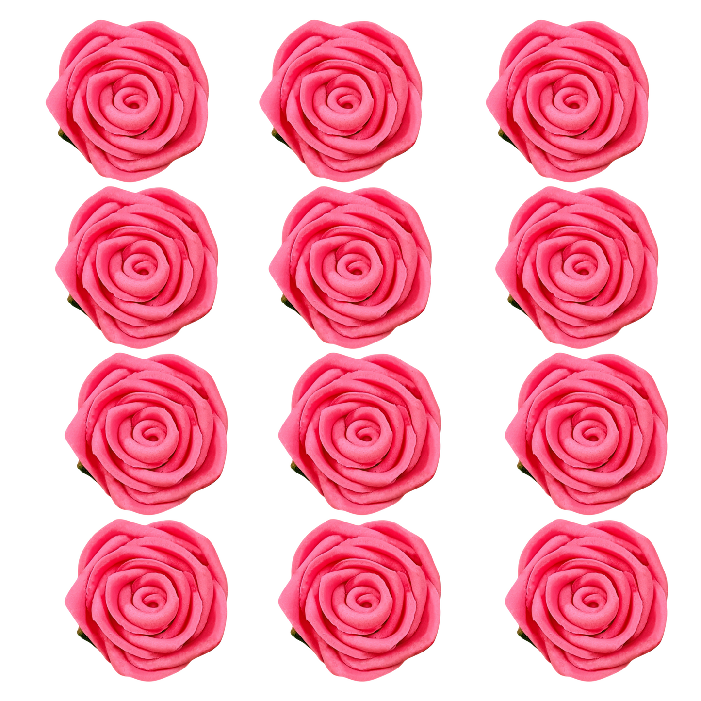Confect Sugar Roses Topper | Sugar Roses for cake decorations | Edible French Rose Pink Roses - Pack of 12