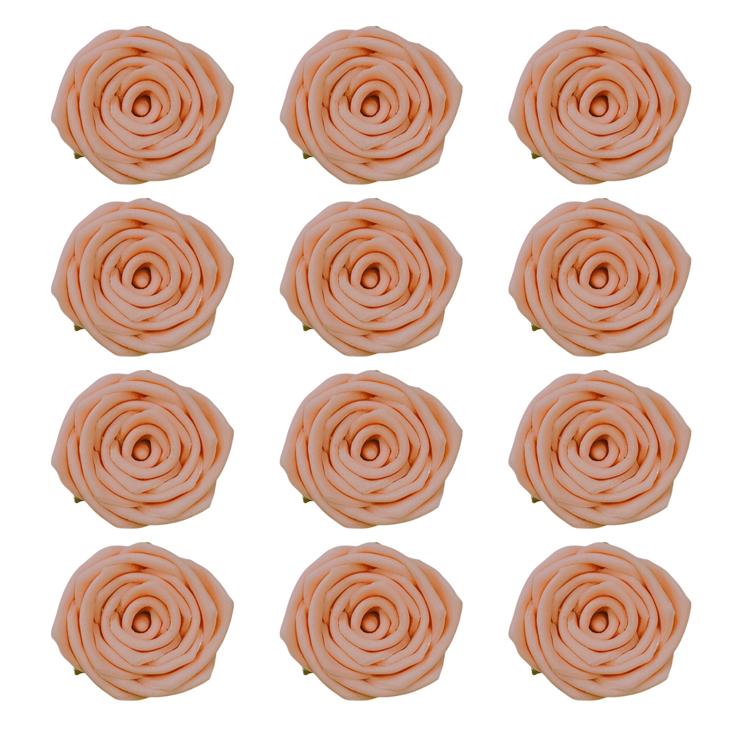 Confect Sugar Roses Topper | Sugar Roses for cake decorations | Edible Pretty Peach Pearl Roses - Pack of 12