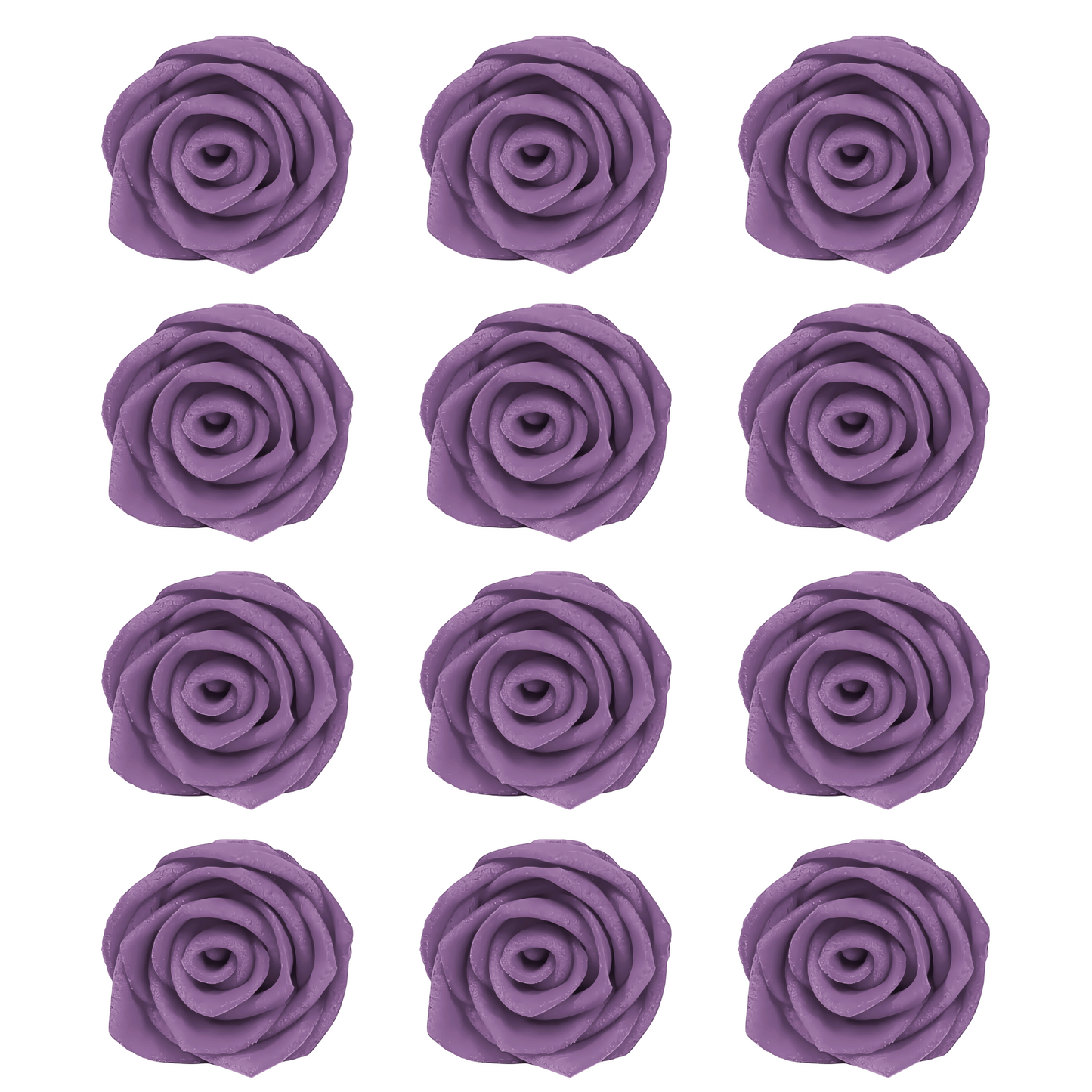Confect Sugar Roses Topper | Sugar Roses for cake decorations | Edible True Purple Roses - Pack of 12