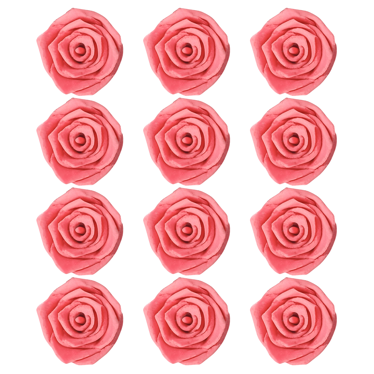 Confect Sugar Roses Topper | Sugar Roses for cake decorations | Edible Salmon Pink Roses - Pack of 12