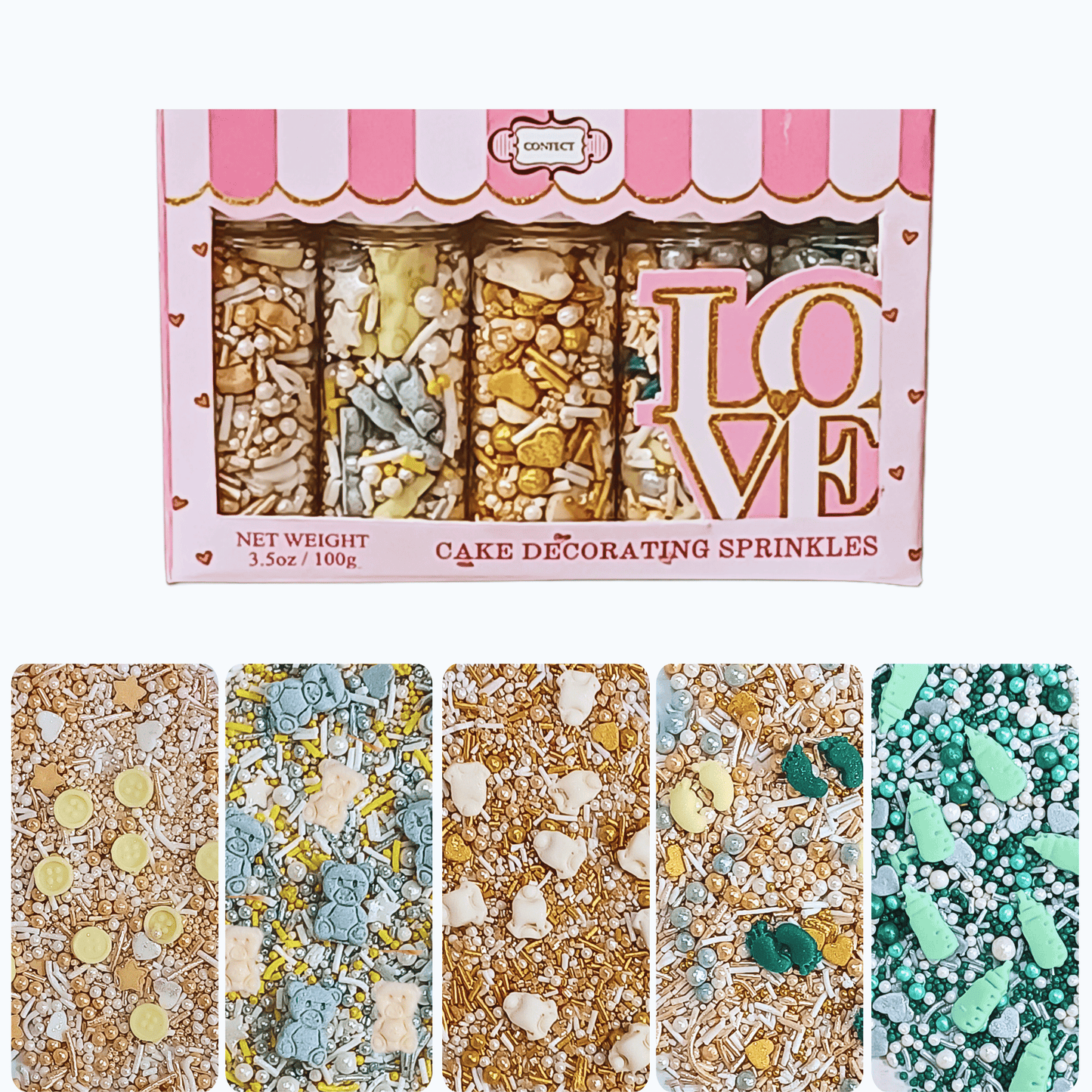 Confect Baby Shower Sprinkles | Birthday Sprinkles Pack of 5 (BABY SHOWER -06 )