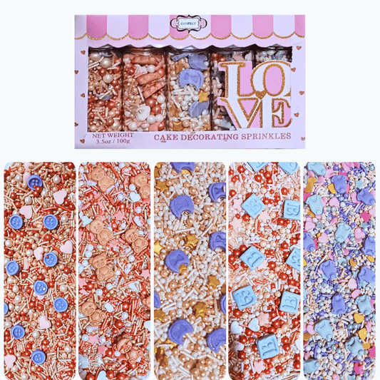 Confect Girls Baby Shower Sprinkles | Edible Sprinkles Pack of 5 (BABY SHOWER -20)