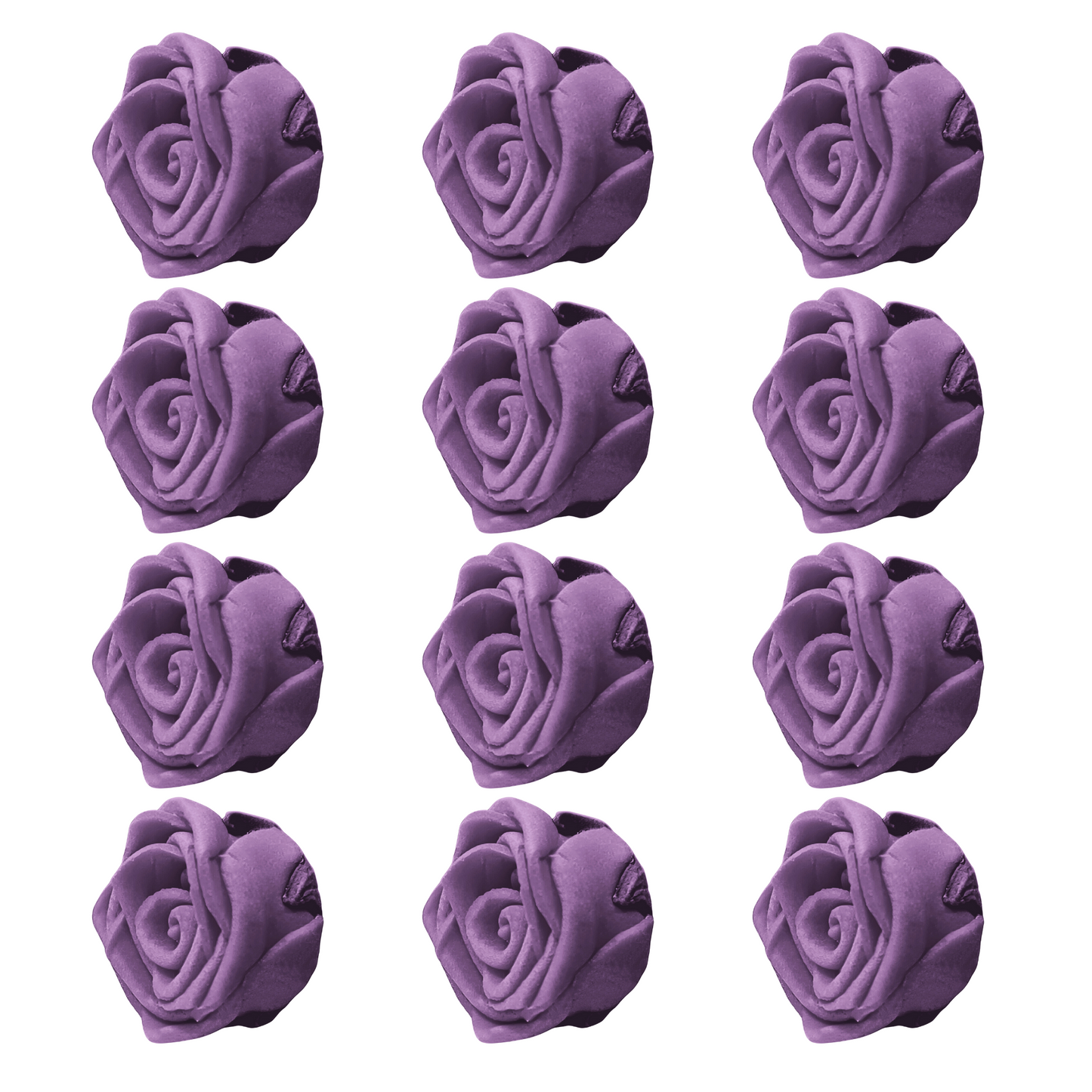 Confect Sugar Roses Topper | Sugar Roses for cake decorations | Edible True Purple Roses - Pack of 12