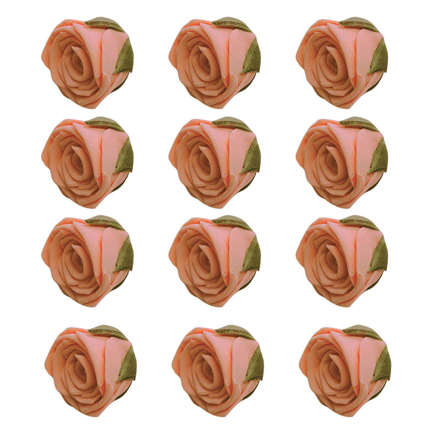 Confect Sugar Roses Topper | Sugar Roses for cake decorations | Edible Pretty Peach Pearl Roses - Pack of 12