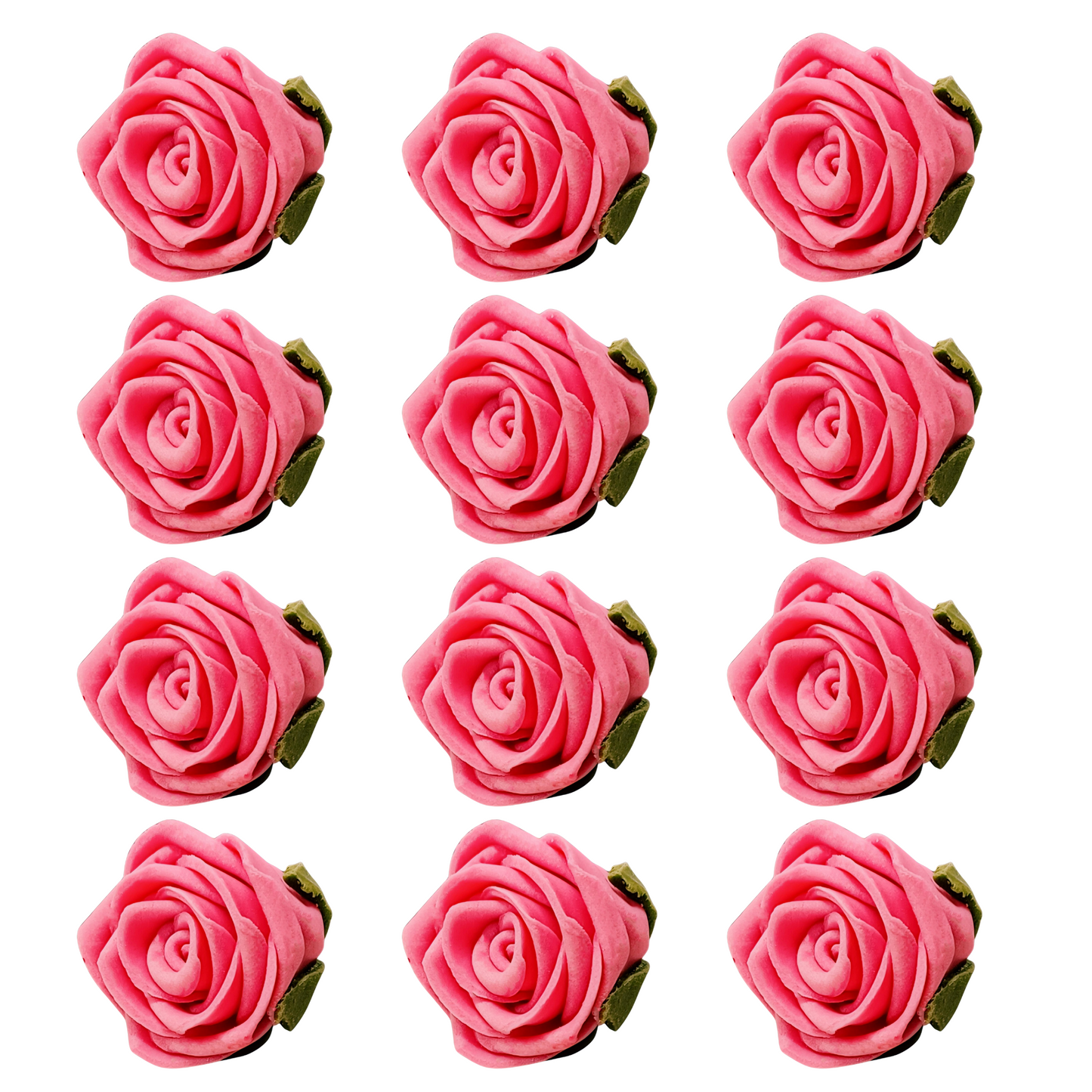 Confect Sugar Roses Topper | Sugar Roses for cake decorations | Edible French Rose Pink Roses - Pack of 12