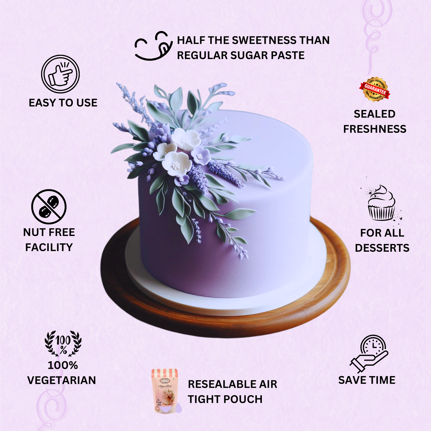 Lavender Fondant | Edible Sugarpaste 250 Gm