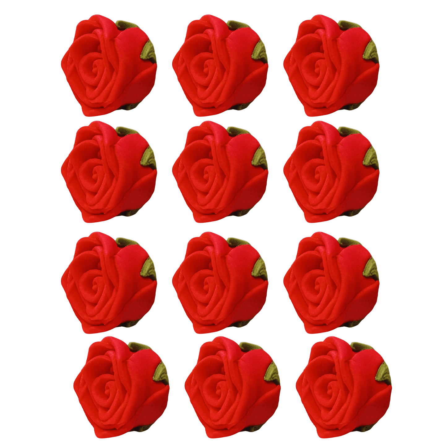 Confect Sugar Roses Topper | Sugar Roses for cake decorations | Red Edible Roses - Pack of 12