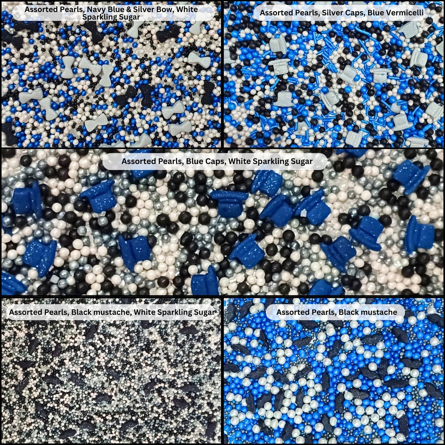 Confect Best Dad Ever Sprinkles | Black, Blue & White Sprinkles Mix, (FD-02) - 100Gms