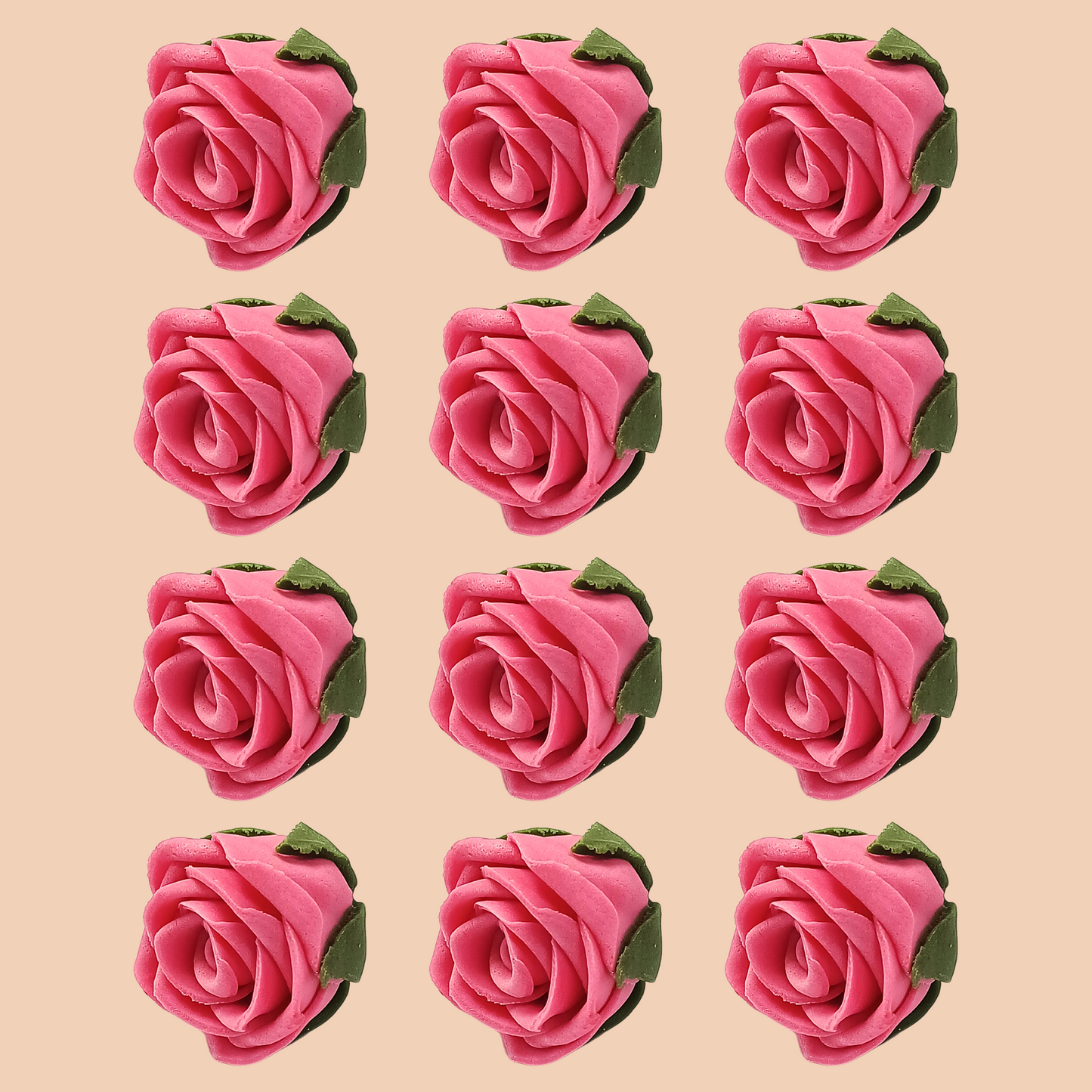 Confect Sugar Roses Topper | Sugar Roses for cake decorations | Edible Flamingo Rose Pink Roses - Pack of 12
