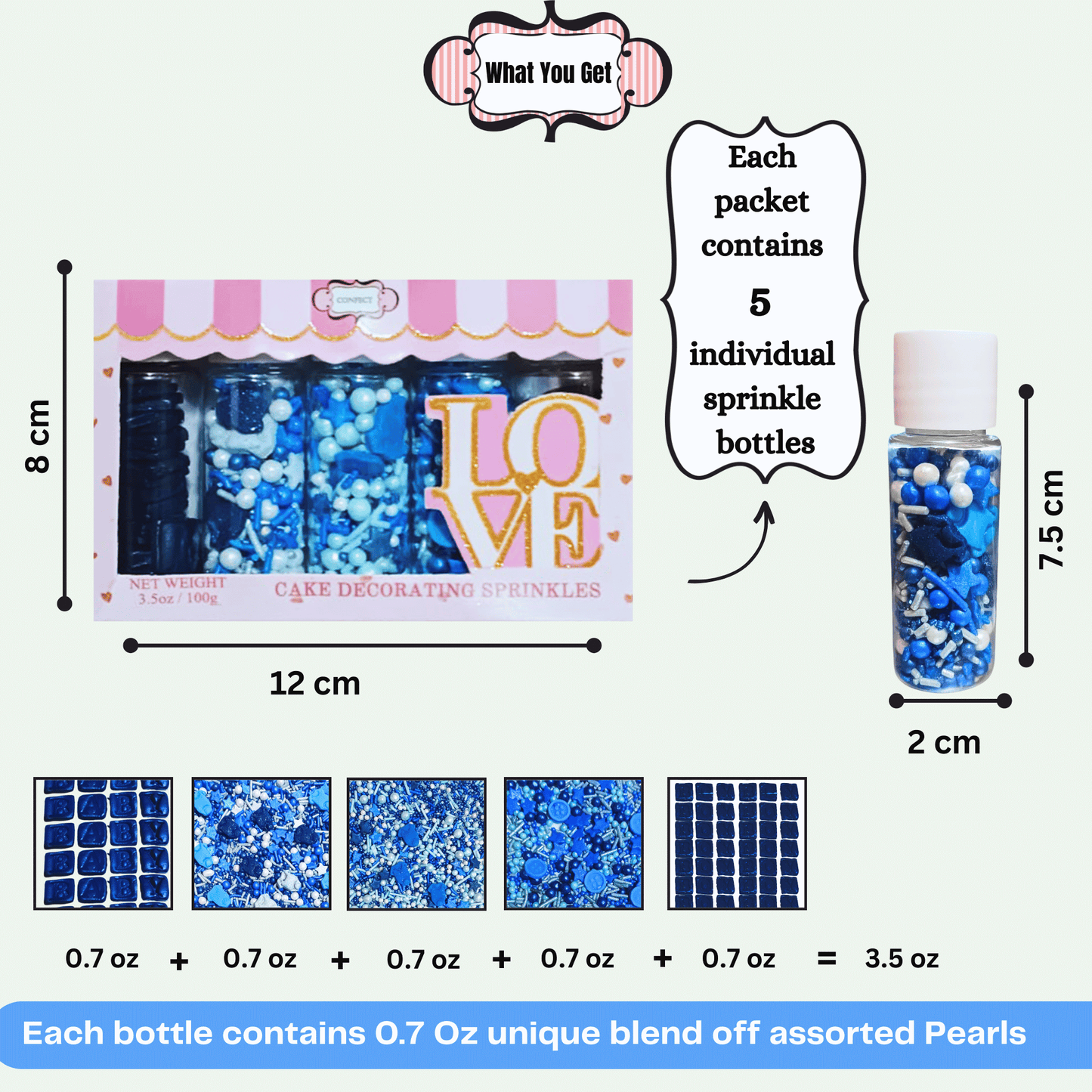 Confect Boys Baby Shower Sprinkles | Gender Reveal Sprinkles Pack Of 5 (BABY SHOWER -34)