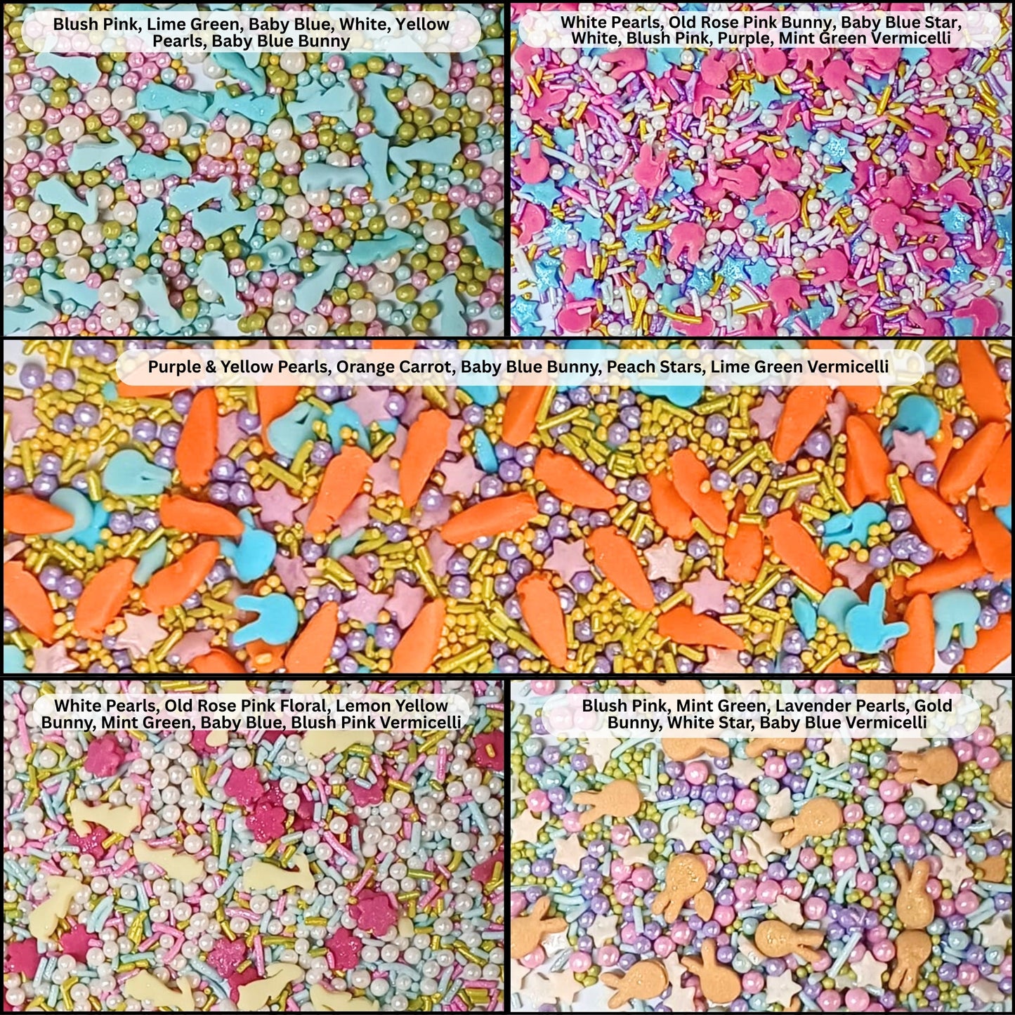 Confect Easter Sprinkles Edible |  Edible Sprinkles Mix for Baking & Cake Pack of 5 (EAST 11) - 100Gms