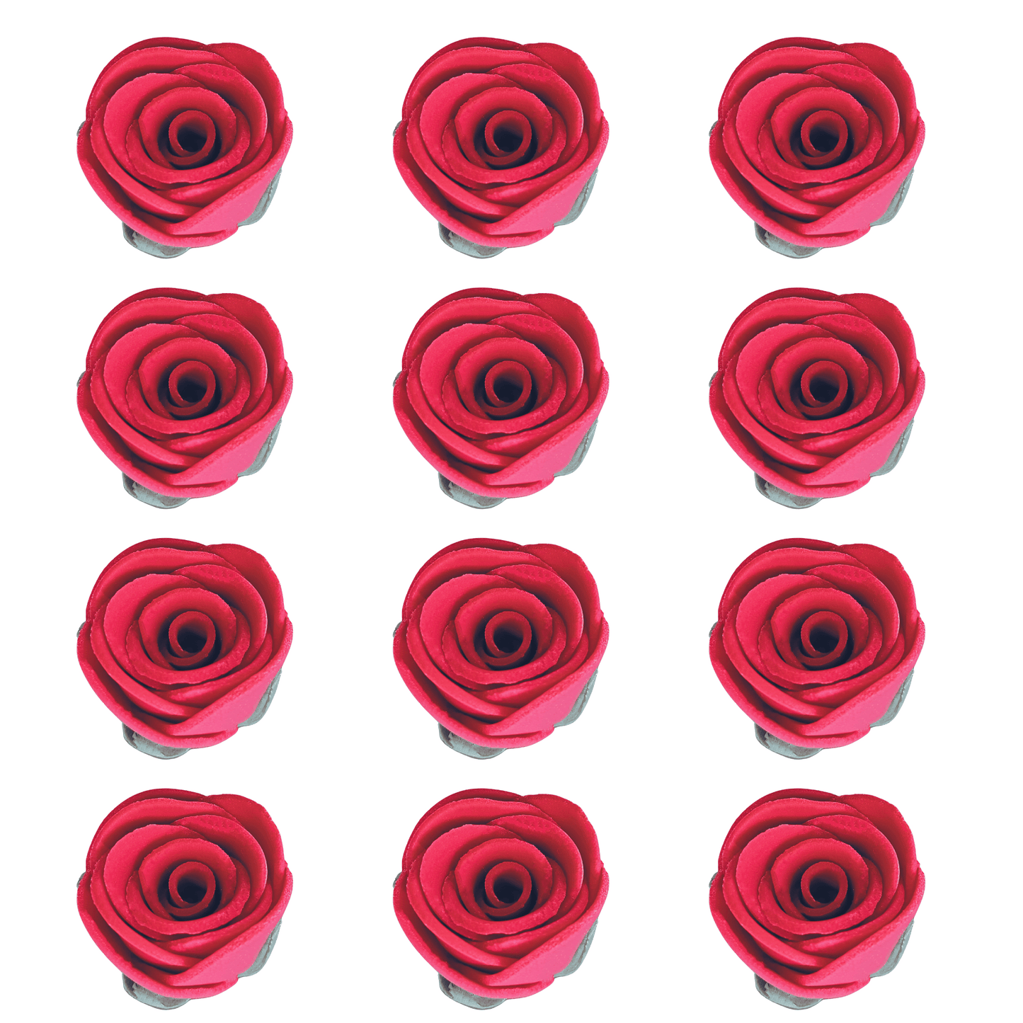 Confect Sugar Roses Topper | Sugar Roses for cake decorations | Edible Crimson Pink Roses - Pack of 12