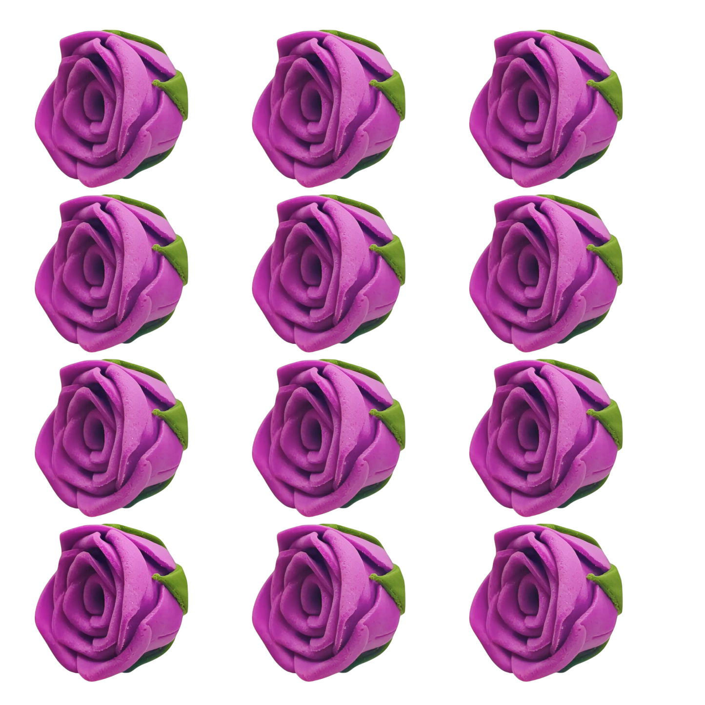 Confect Sugar Roses Topper | Sugar Roses for cake decorations | Edible Royal Fushia Pink Roses - Pack of 12