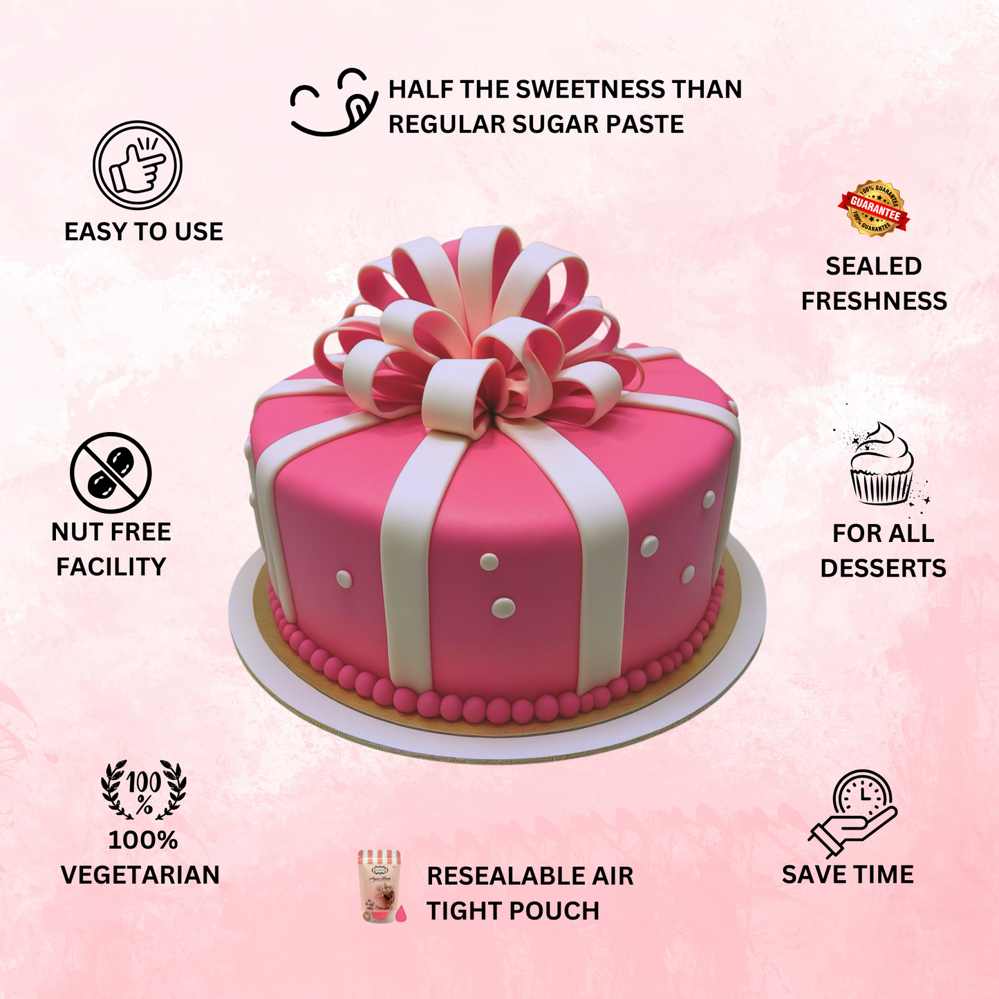 Hot Pink Fondant | Edible Sugarpaste 250 Gm