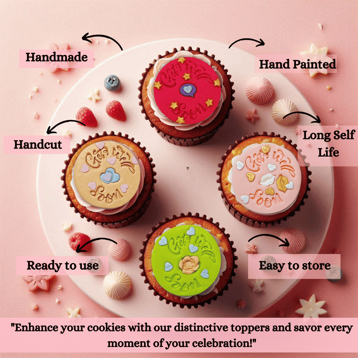 Confect Celebration Toppers for Cakes & Cupcakes | | Cake Decorations Supplies -100Gms (CT-03)
