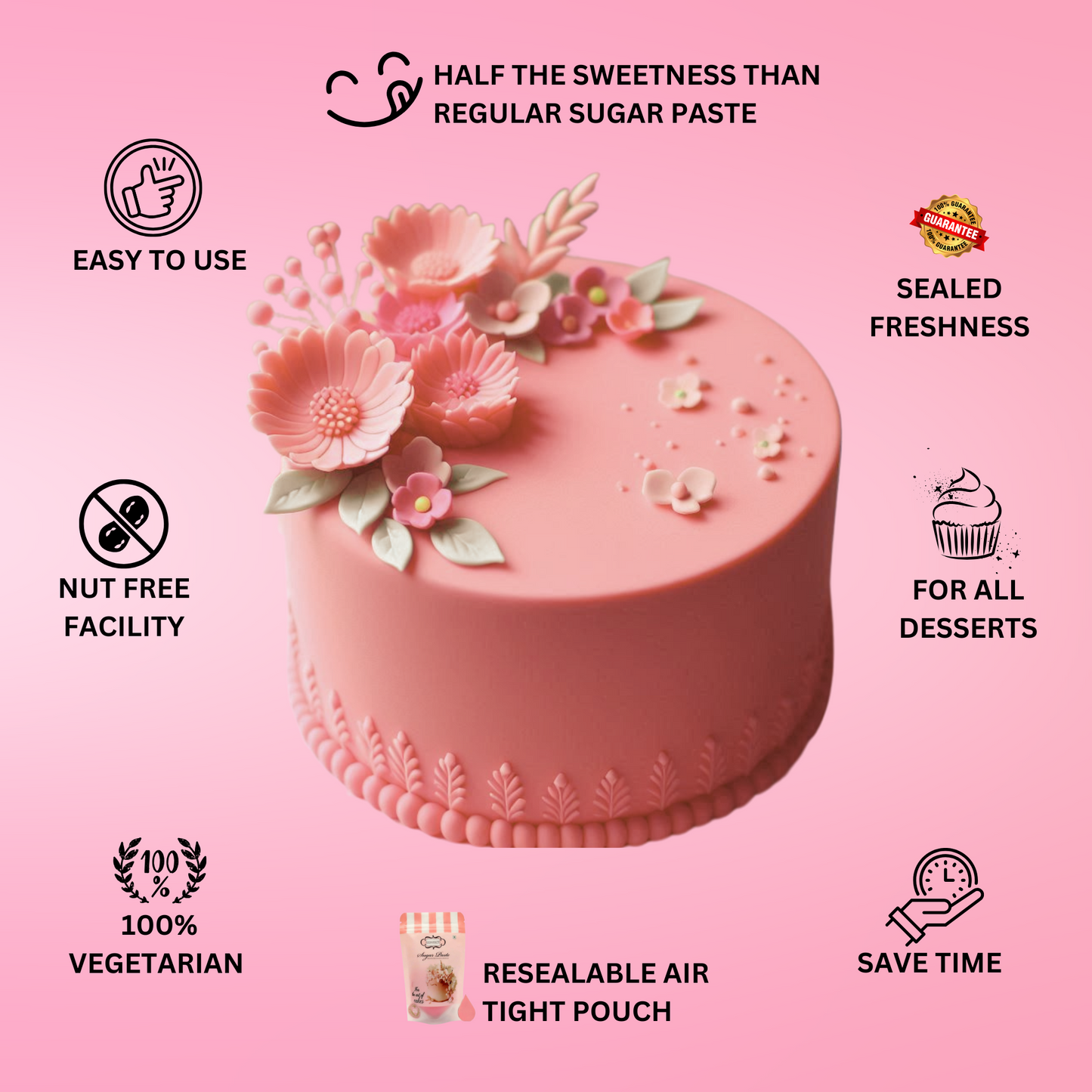 Old Rose Fondant | Edible Sugarpaste 250 Gm