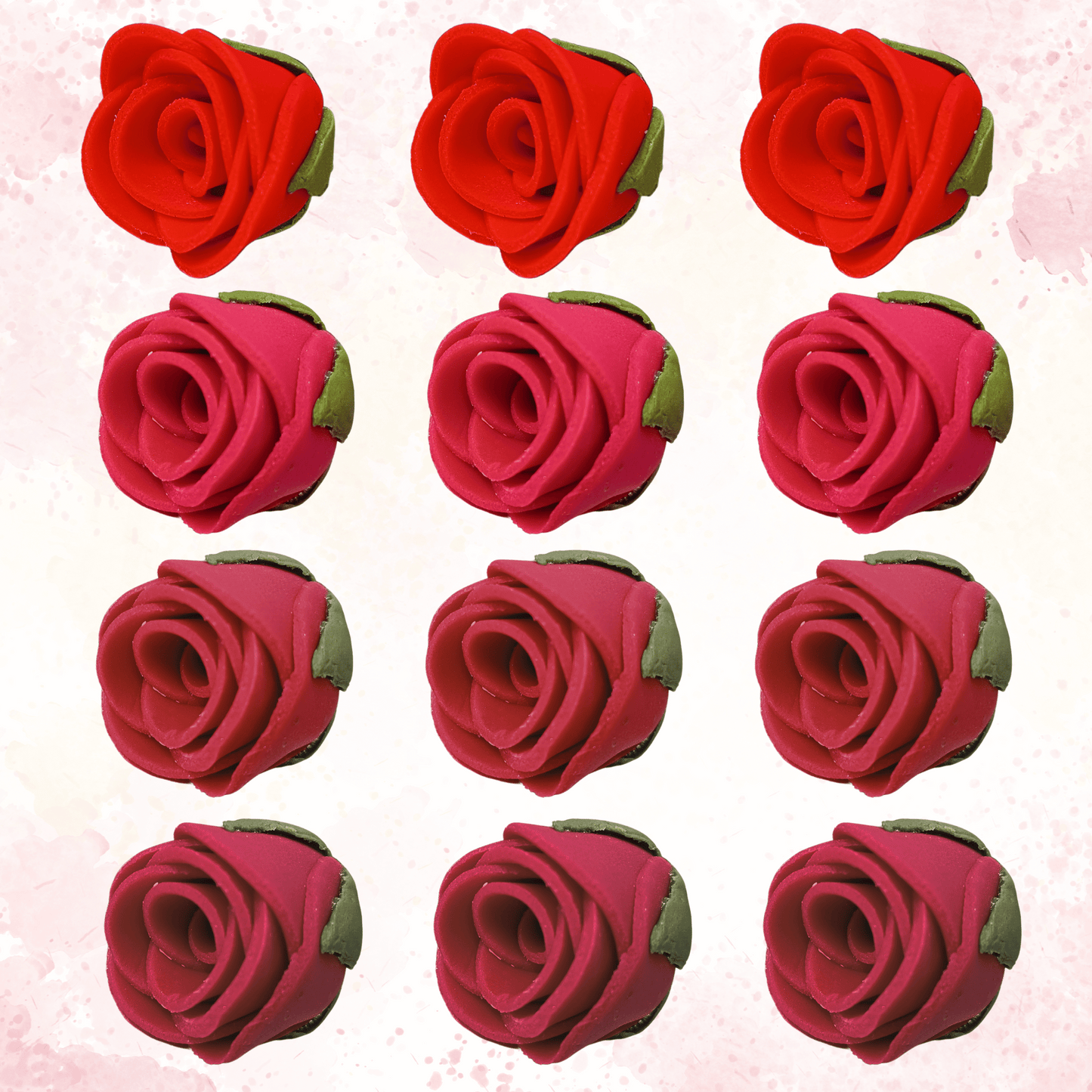 Confect Sugar Roses Topper | Sugar Roses for cake decorations | Cupcakes & Doughnut Edible Toppers | ombre -2 - Pack of 12