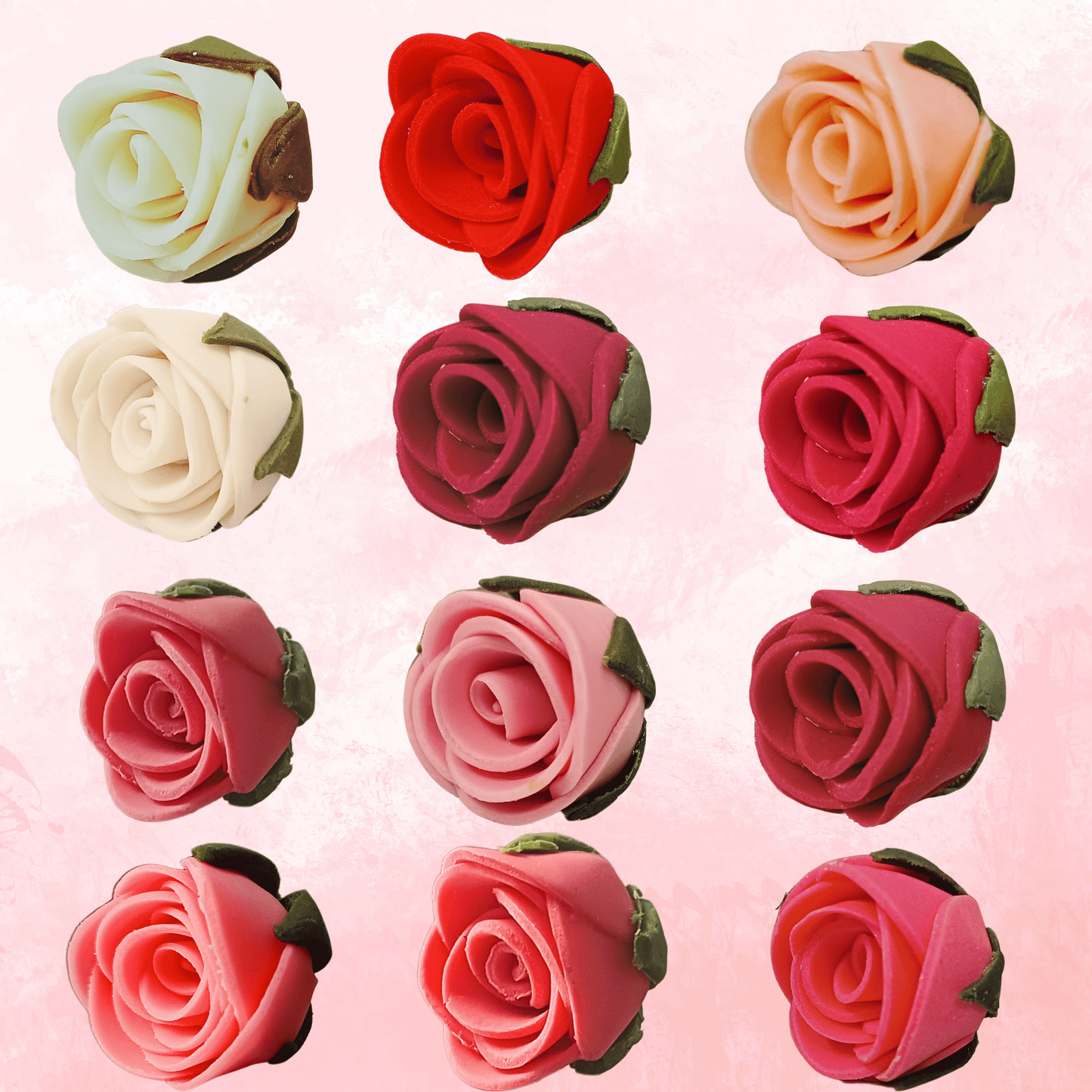 Confect Sugar Roses Topper | Sugar Roses for cake decorations | Cupcakes & Doughnut Edible Toppers | ombre -5 - Pack of 12