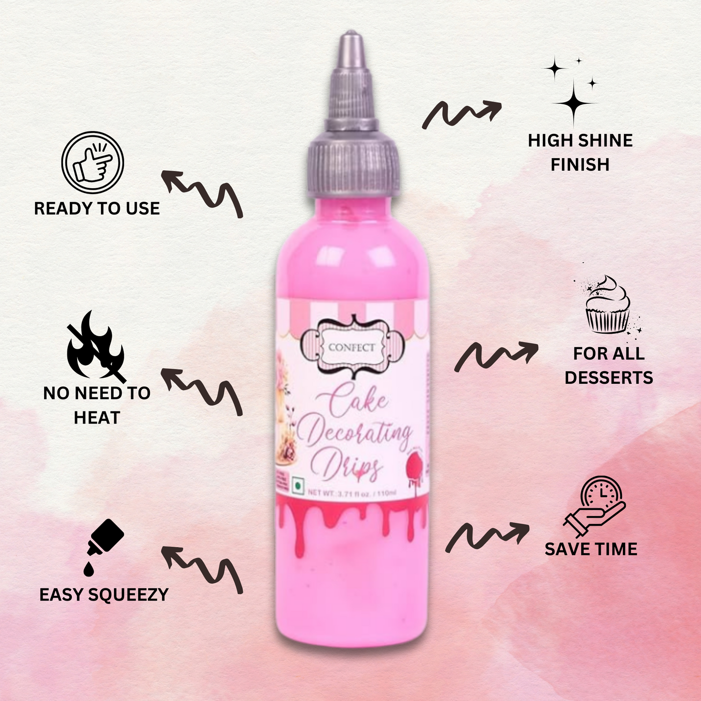 Confect Hot Hot Pink Drips 110 Gms