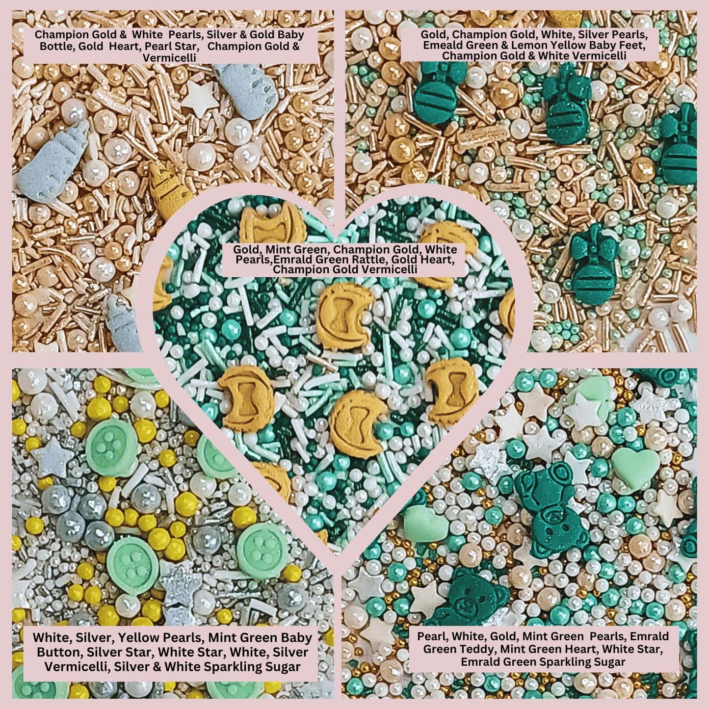 Confect Baby Shower Sprinkles | Birthday Sprinkles Pack of 5 (BABY SHOWER -07 )