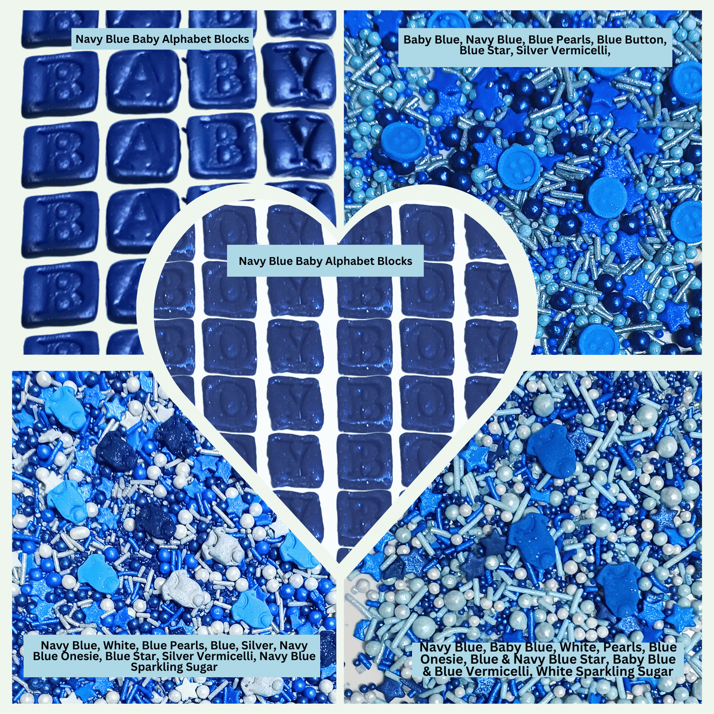 Confect Boys Baby Shower Sprinkles | Gender Reveal Sprinkles Pack Of 5 (BABY SHOWER -34)
