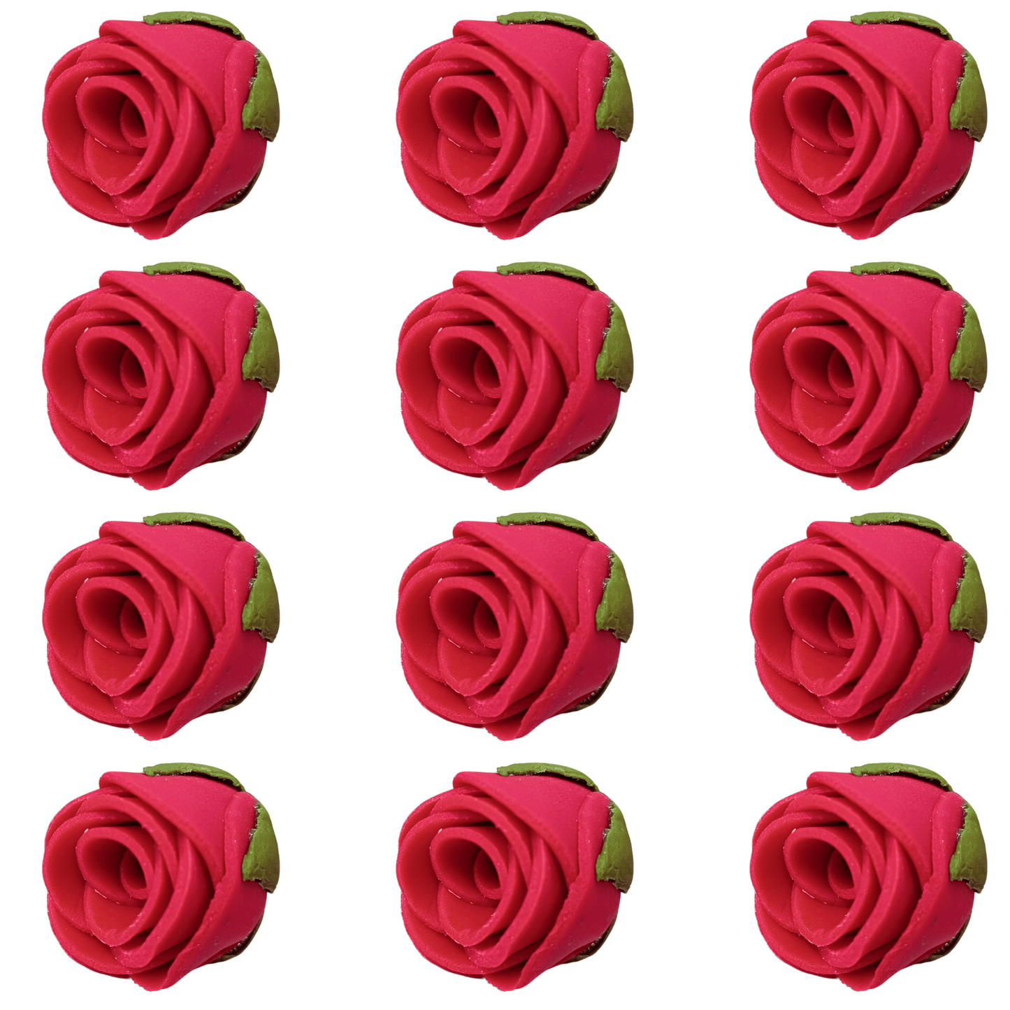 Confect Sugar Roses Topper | Sugar Roses for cake decorations | Edible Crimson Pink Roses - Pack of 12