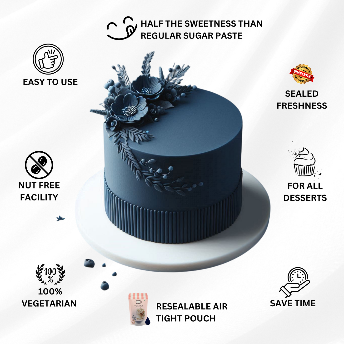 Nightsky Navy Fondant | Edible Sugarpaste 250 Gm