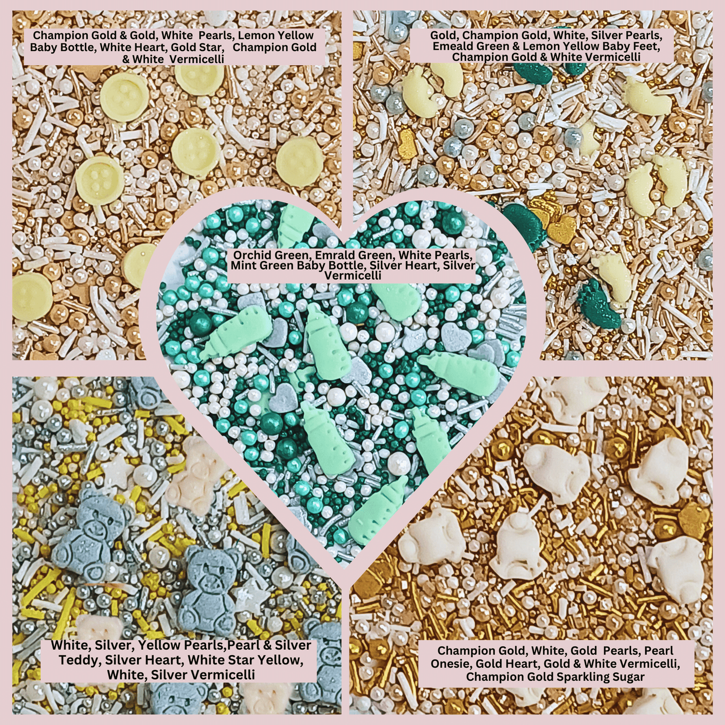 Confect Baby Shower Sprinkles | Birthday Sprinkles Pack of 5 (BABY SHOWER -06 )