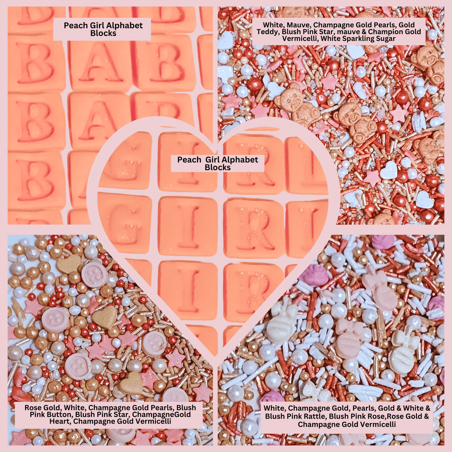 Confect Girls Baby Shower Sprinkles | Edible Sprinkles Pack of 5 (BABY SHOWER -23)