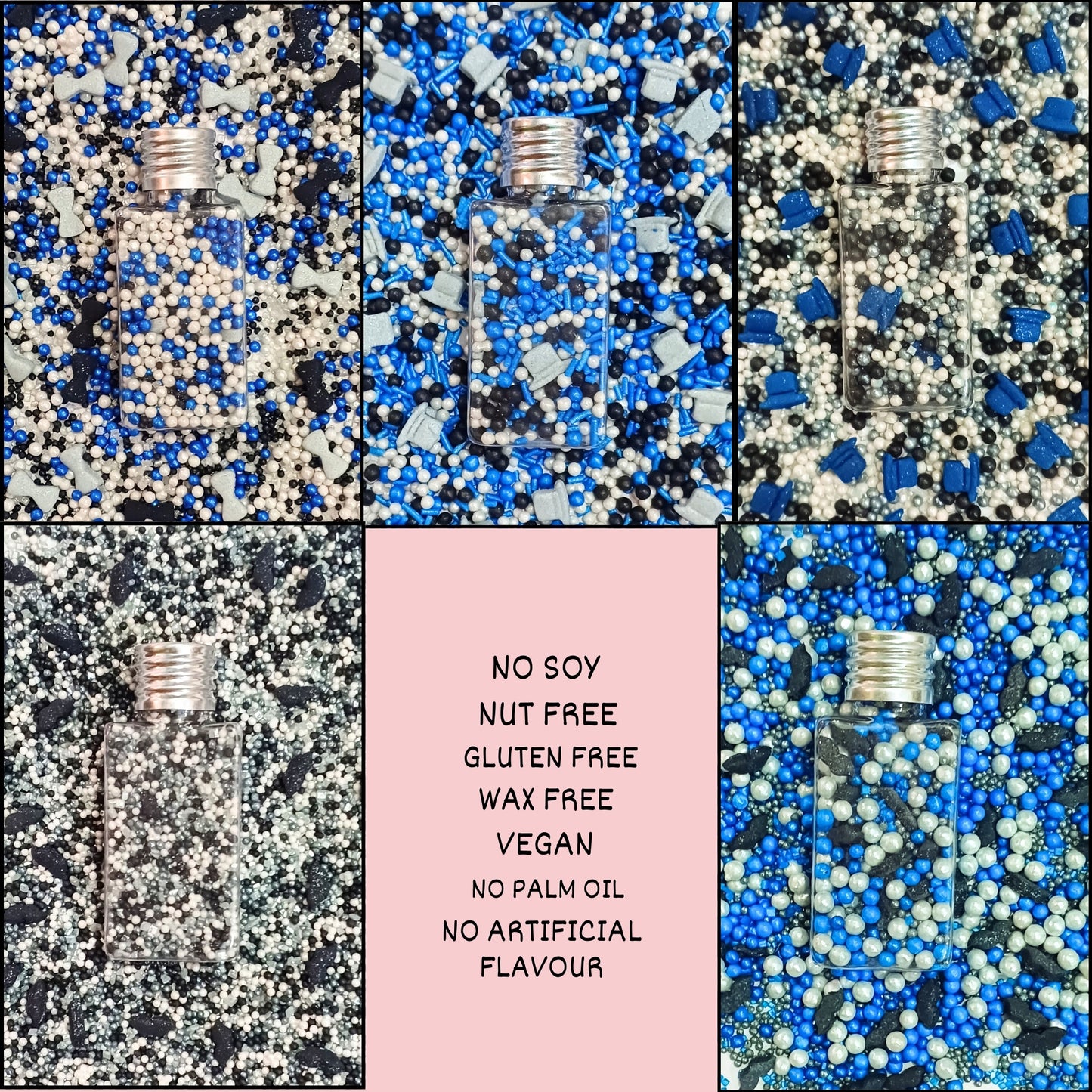 Confect Best Dad Ever Sprinkles | Black, Blue & White Sprinkles Mix, (FD-02) - 100Gms