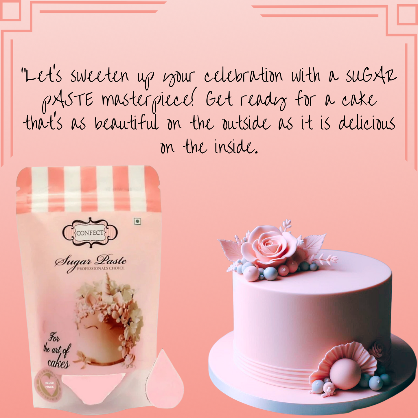 Blush Pink Fondant | Edible Sugarpaste 250 Gm