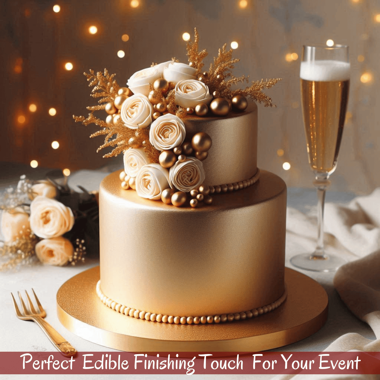 Champagne Gold | Edible Metallic Sugar Paste 900 Gm