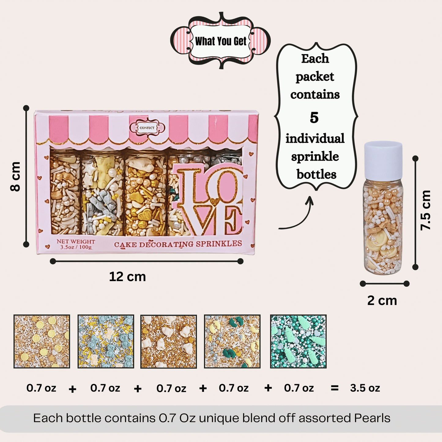 Confect Baby Shower Sprinkles | Birthday Sprinkles Pack of 5 (BABY SHOWER -06 )
