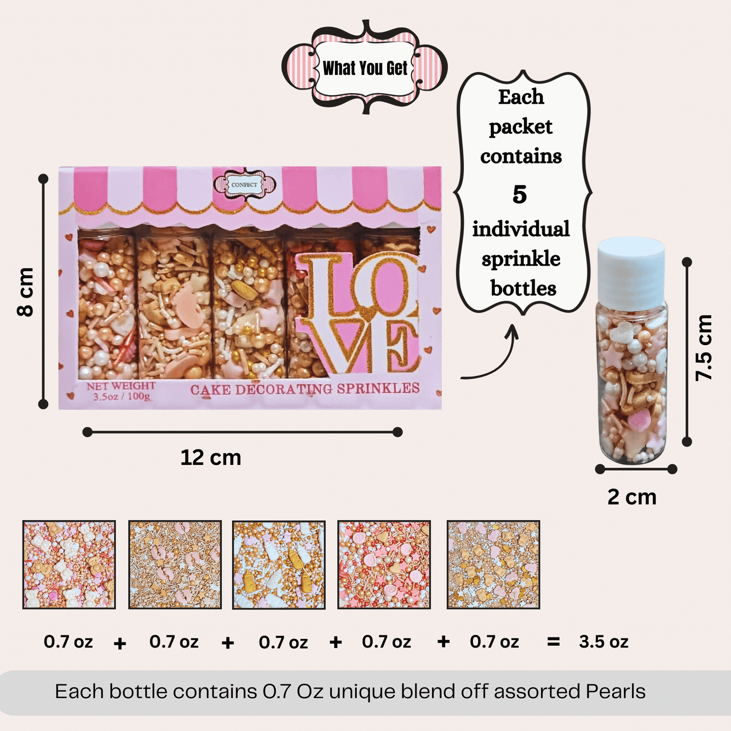 Confect Girls Baby Shower Sprinkles Pack of 5 (BABY SHOWER -13)