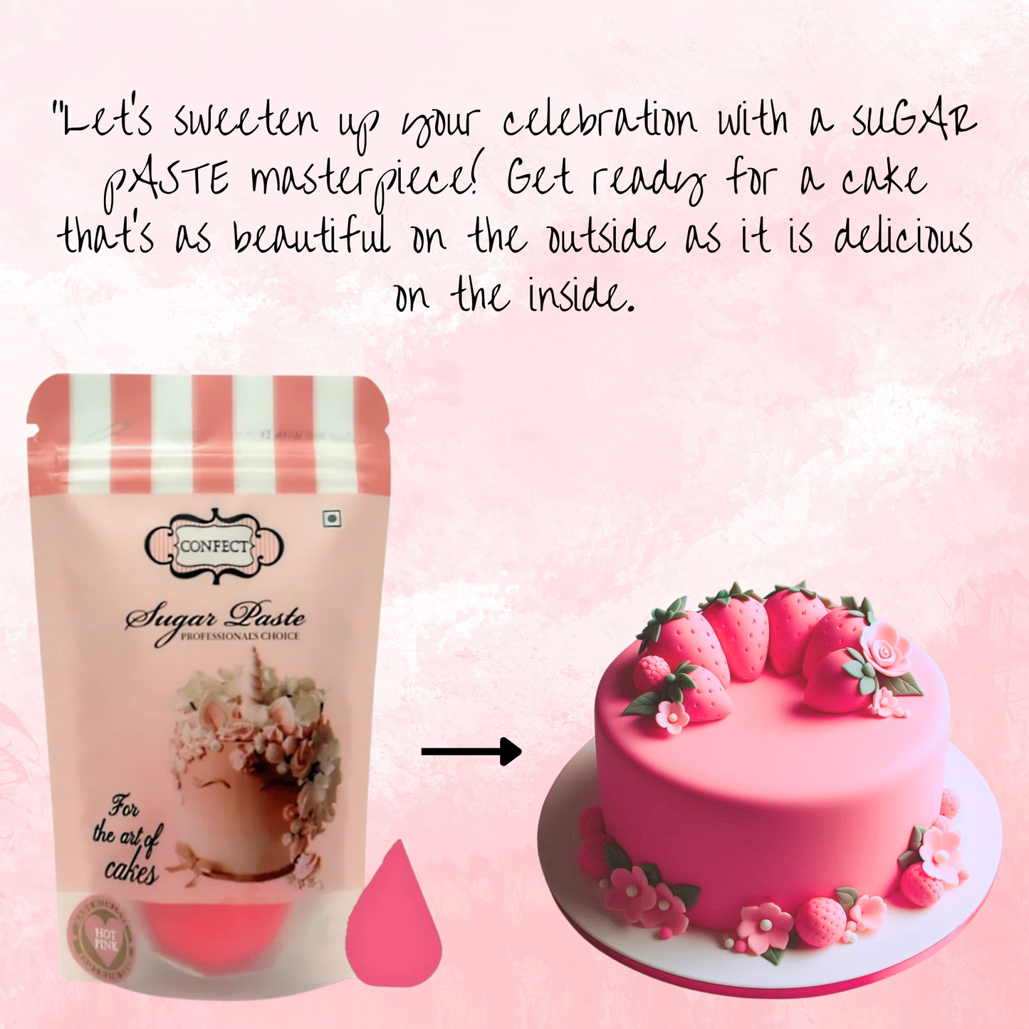 Hot Pink Fondant | Edible Sugarpaste 250 Gm