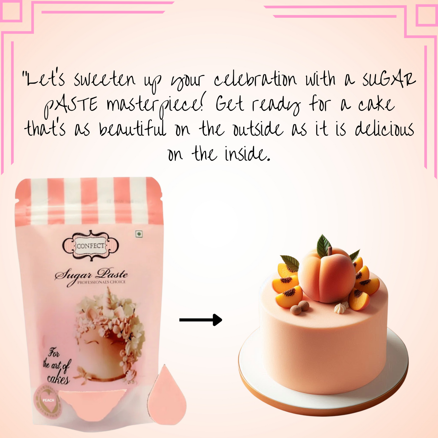 Confect Peach Sugarpaste 250 Gms