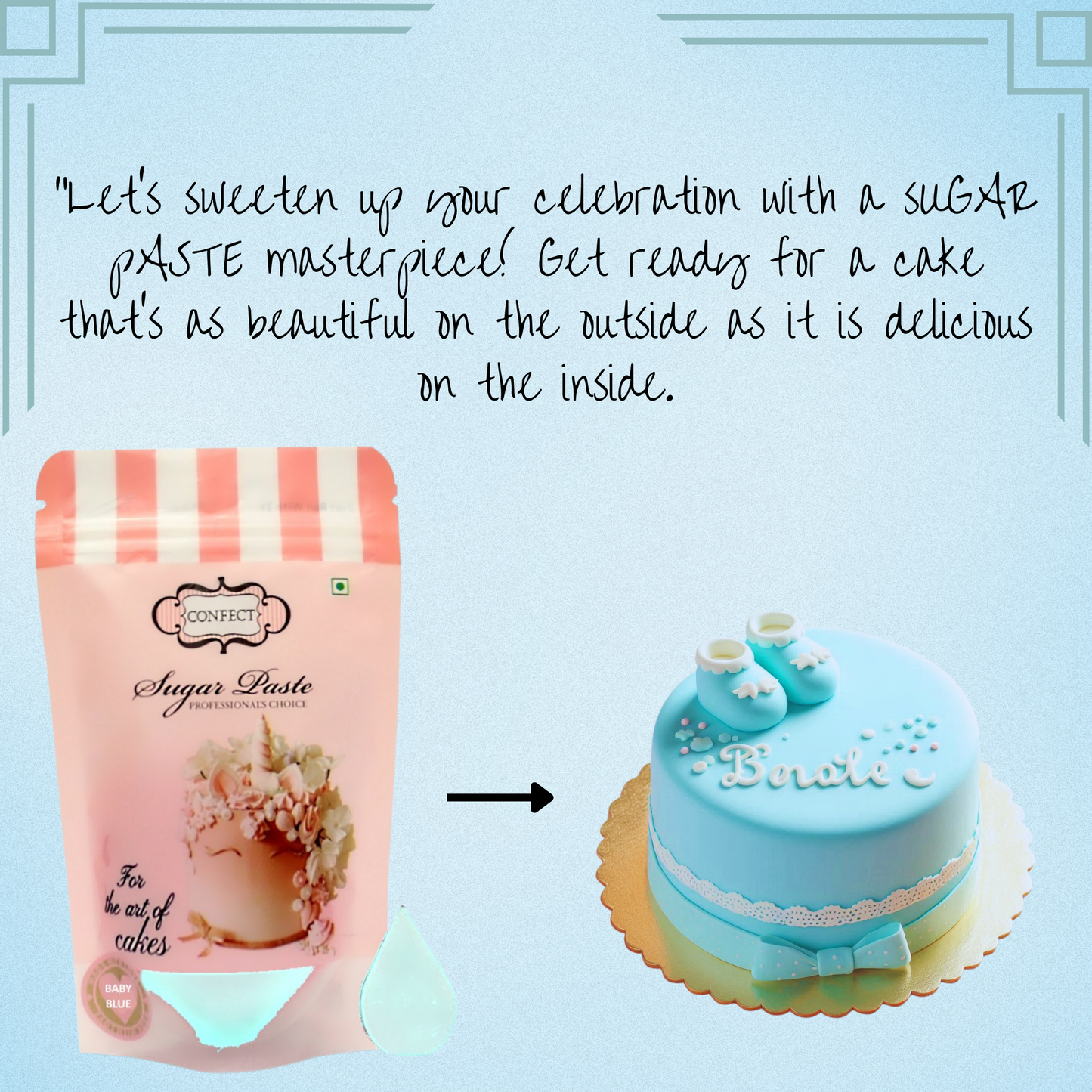 Baby Blue Fondant | Edible Sugarpaste 250 Gm