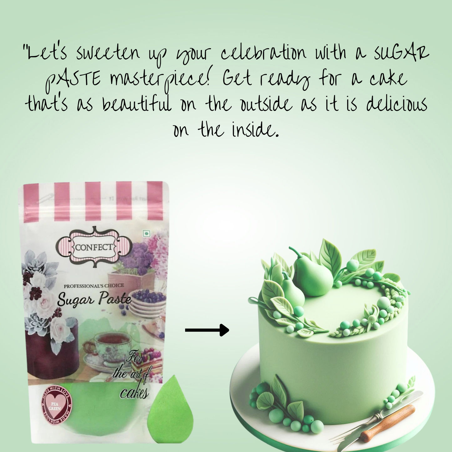 Pea Green Fondant | Edible Sugarpaste 1 Kg