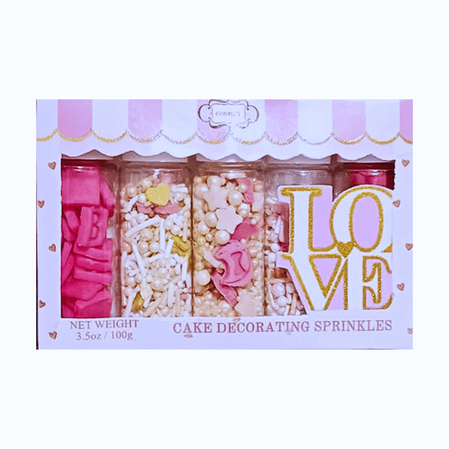Confect Girls Baby Shower Sprinkles | Mix Heart, Teddy, Baby Feed Bottle & Baby Feet Sprinkles Pack of 5 (BABY SHOWER -22)