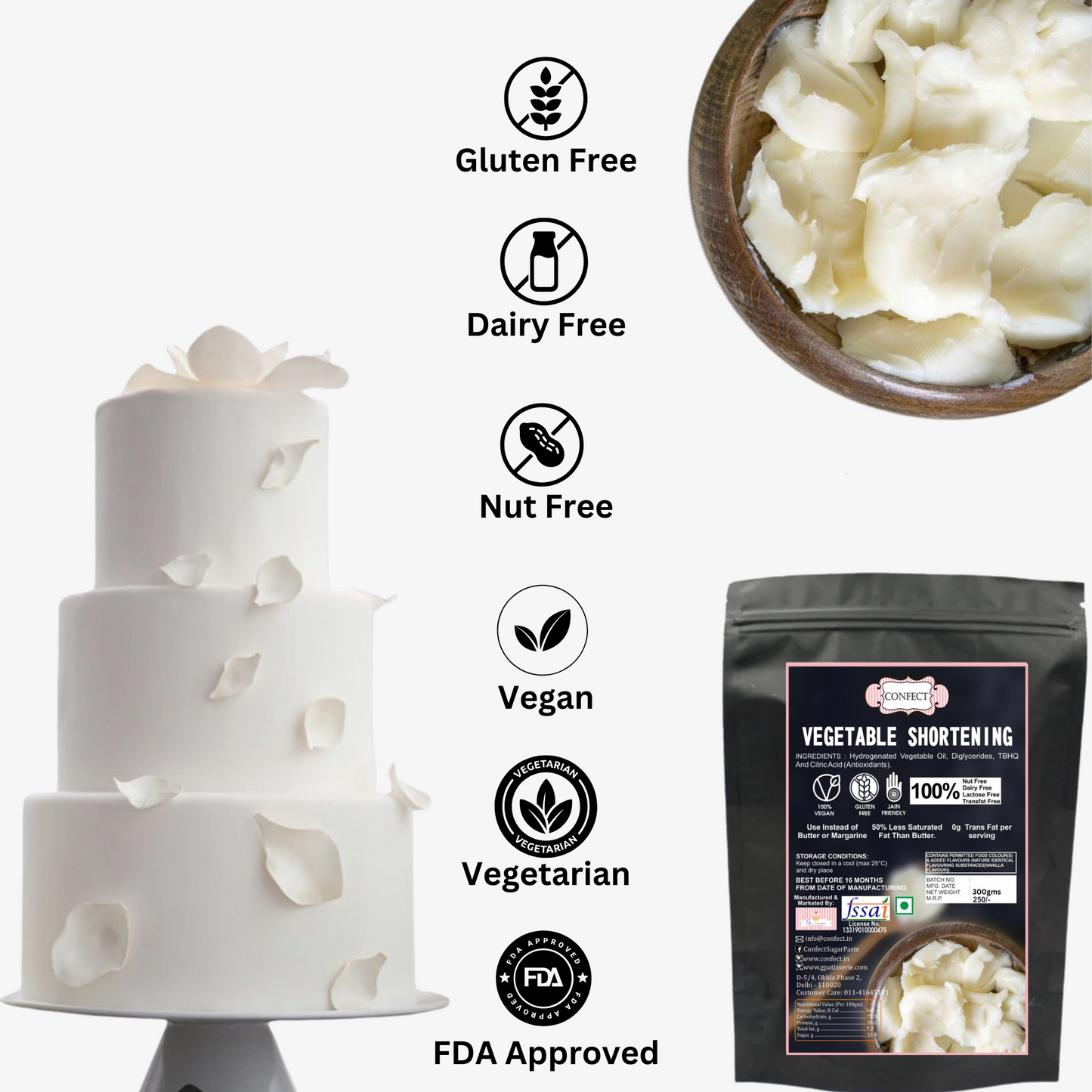 Confect Vegetable Shortening 300 Gms