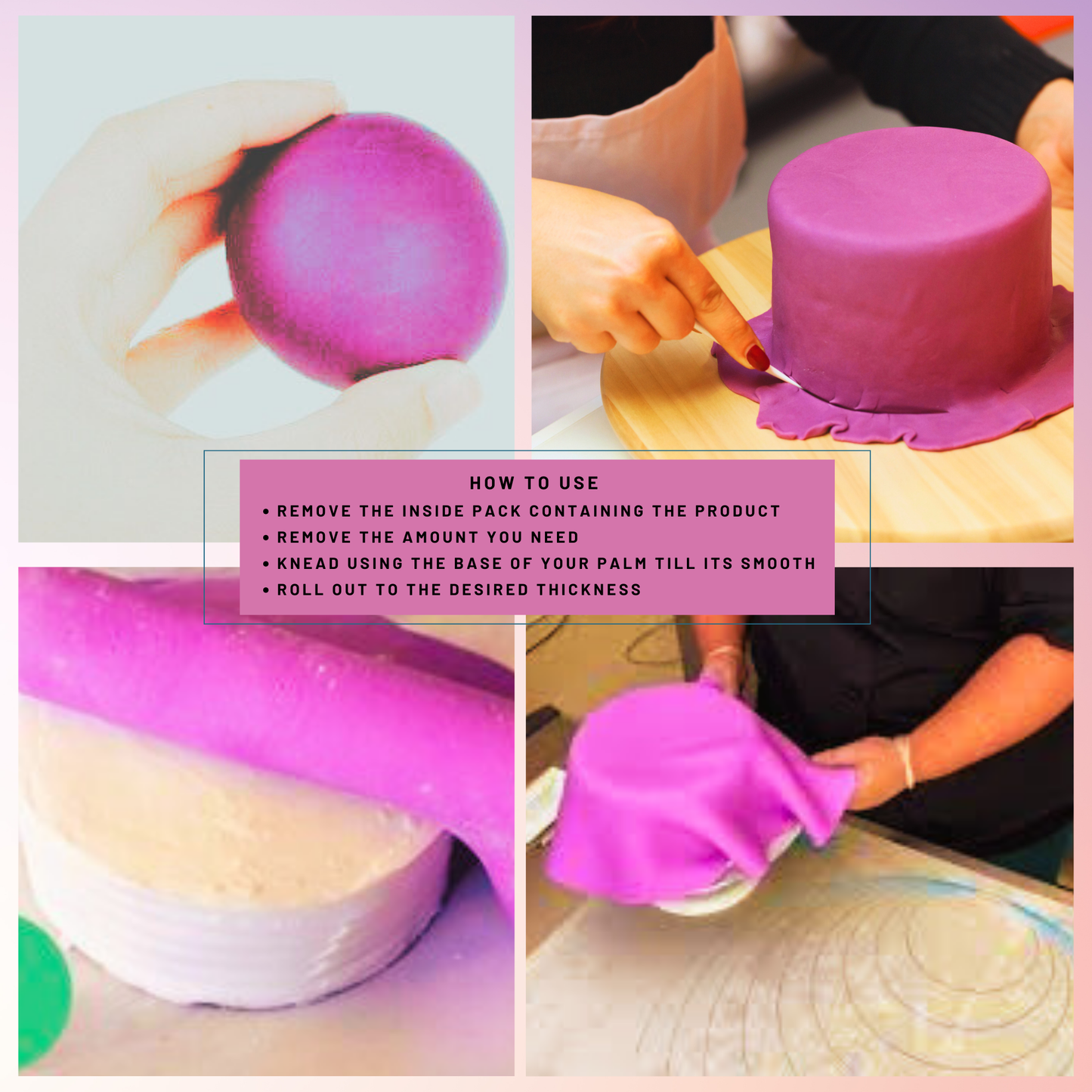 Fuchsia Pink Fondant | Edible Sugarpaste 250 Gm