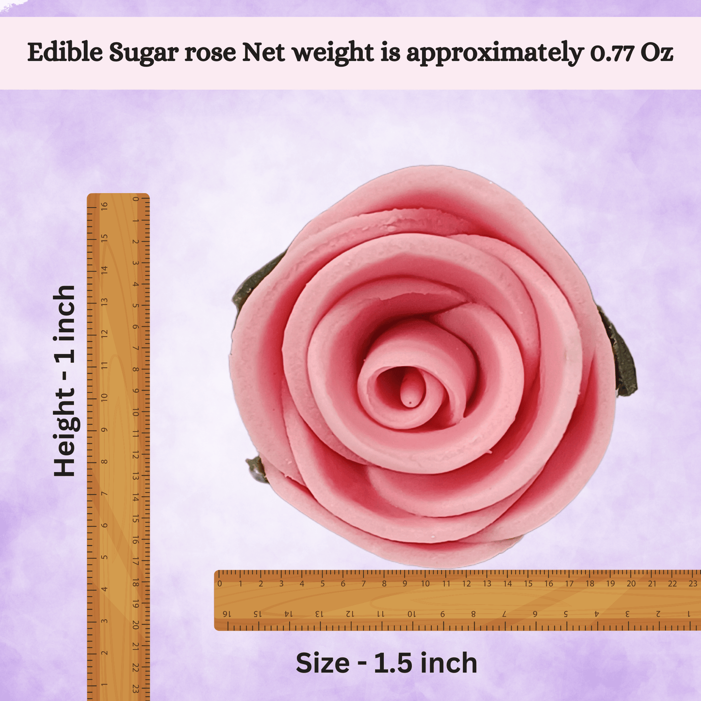 Confect Sugar Roses Topper | Sugar Roses for cake decorations | Cupcakes & Doughnut Edible Toppers | ombre -4 - Pack of 12