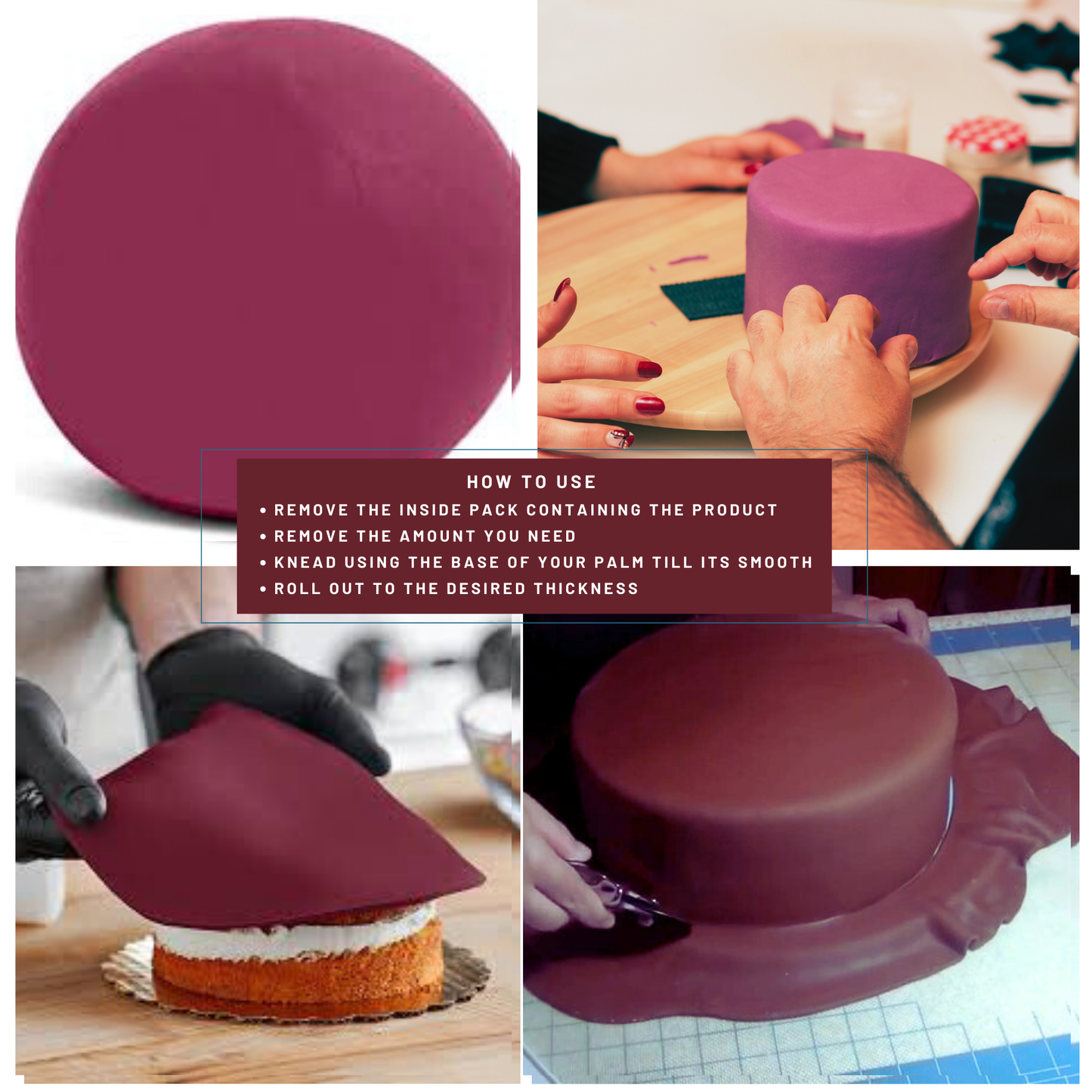 Burgundy Fondant | Edible Sugarpaste 250 Gm